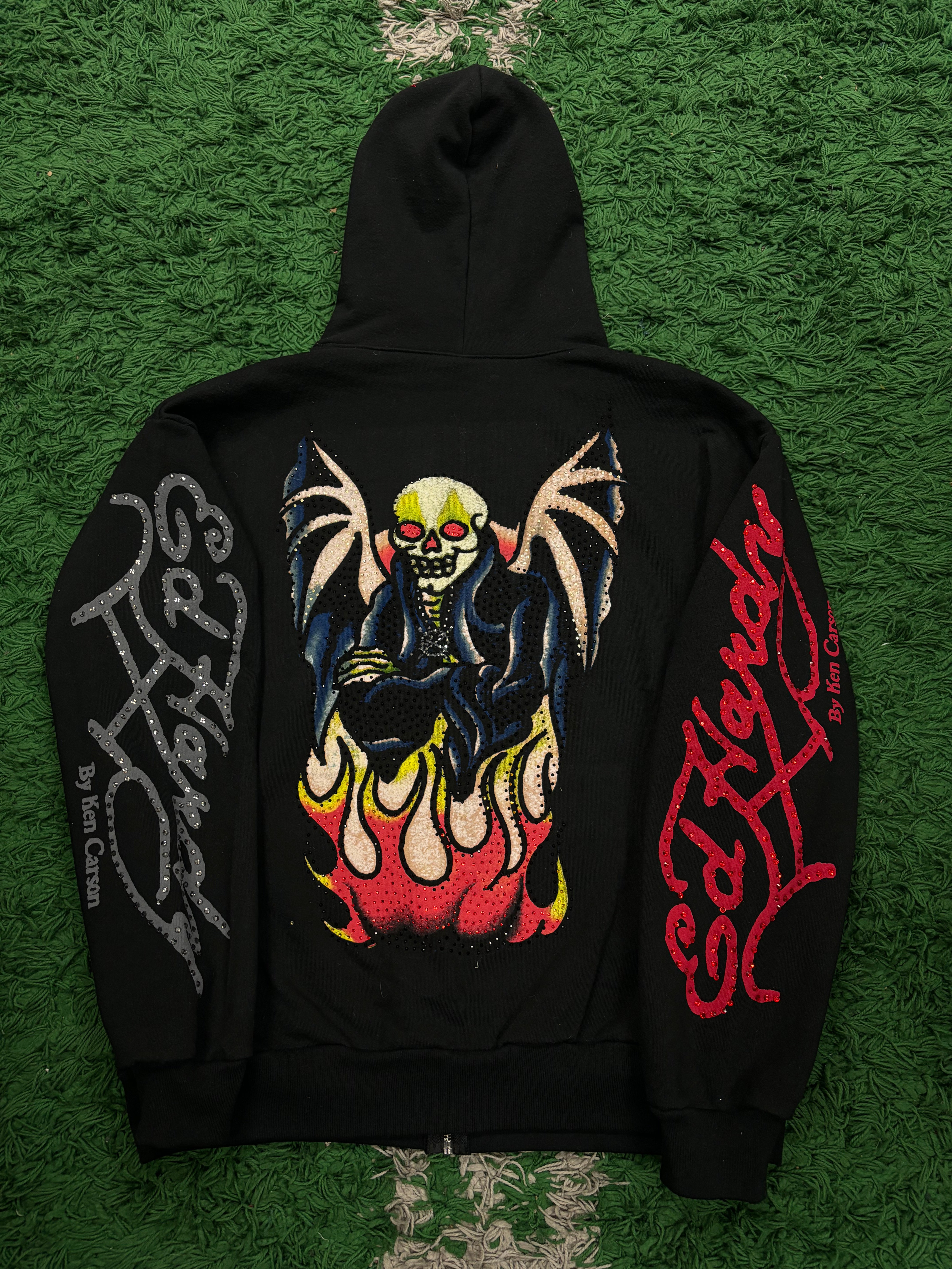 Ed Hardy x Ken Carson Xman Rhinestone Zip Up