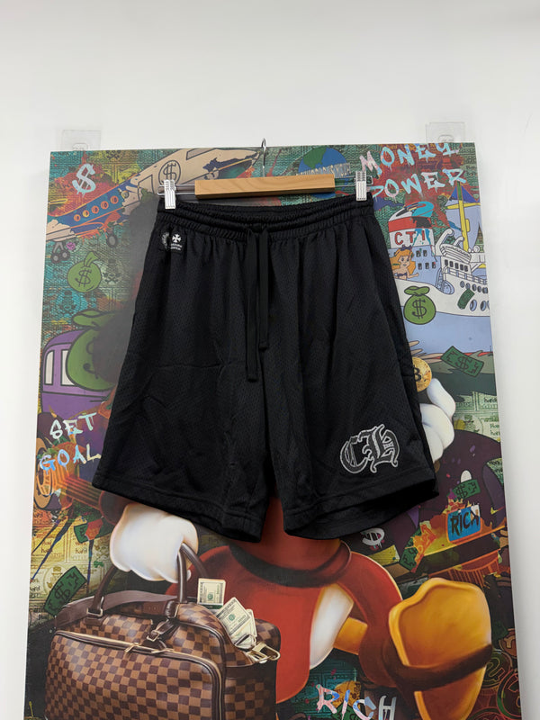 Chrome Hearts Black Mesh CH Shorts