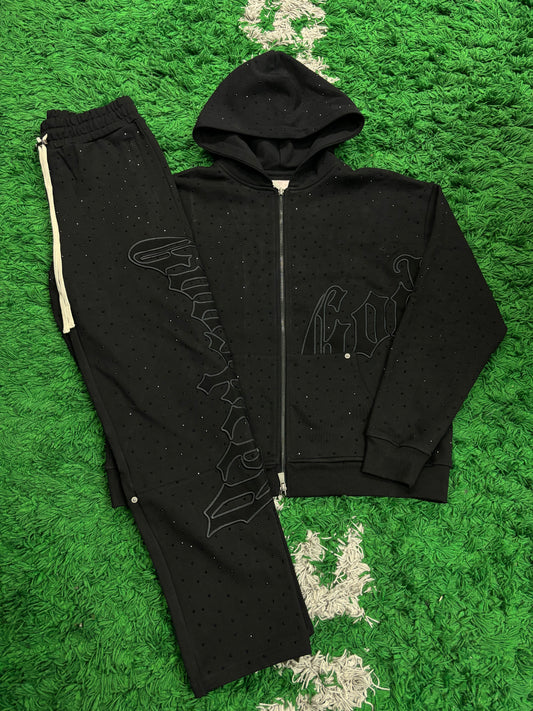 Godspeed OG Logo Rhinestone Sweatsuit Black Black