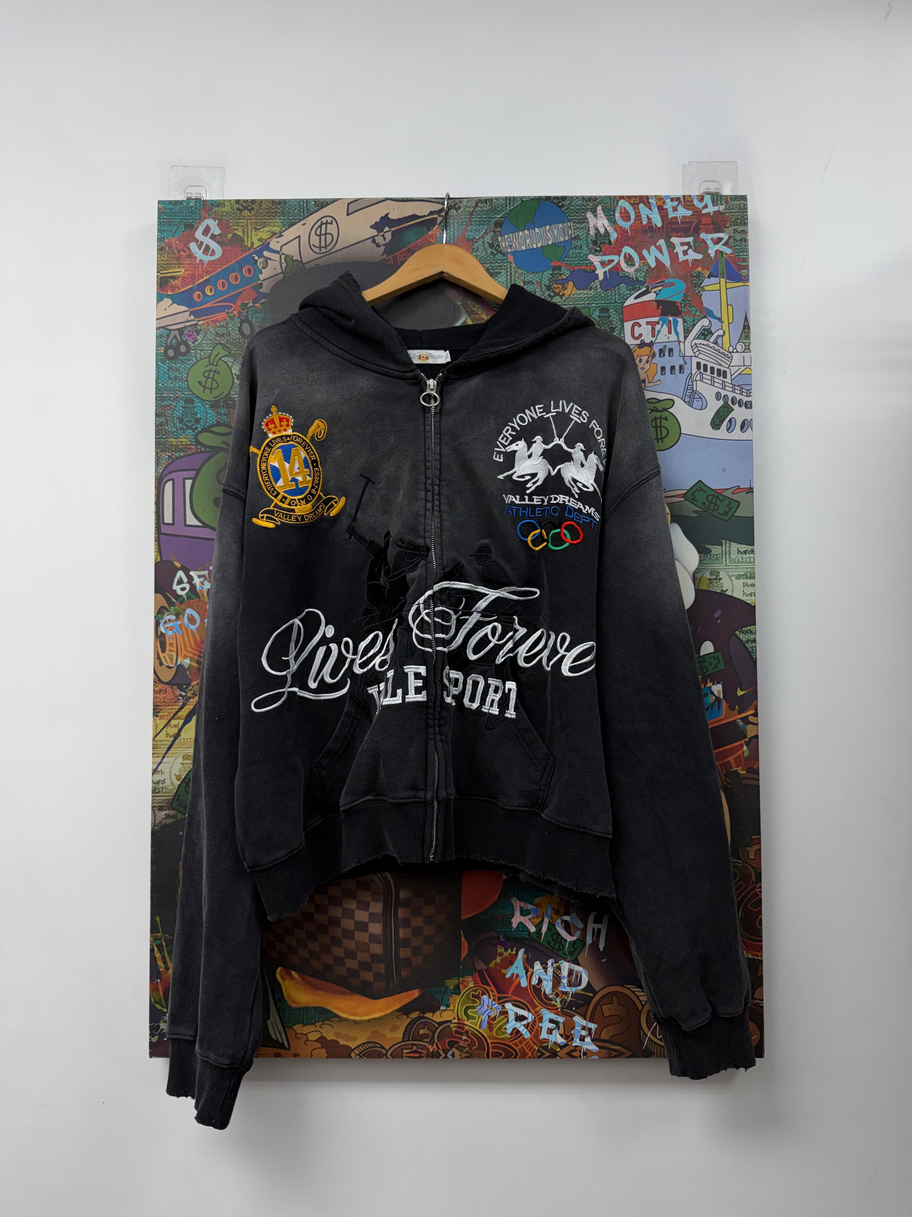 Vale Black Schwab Zip Up Hoodie