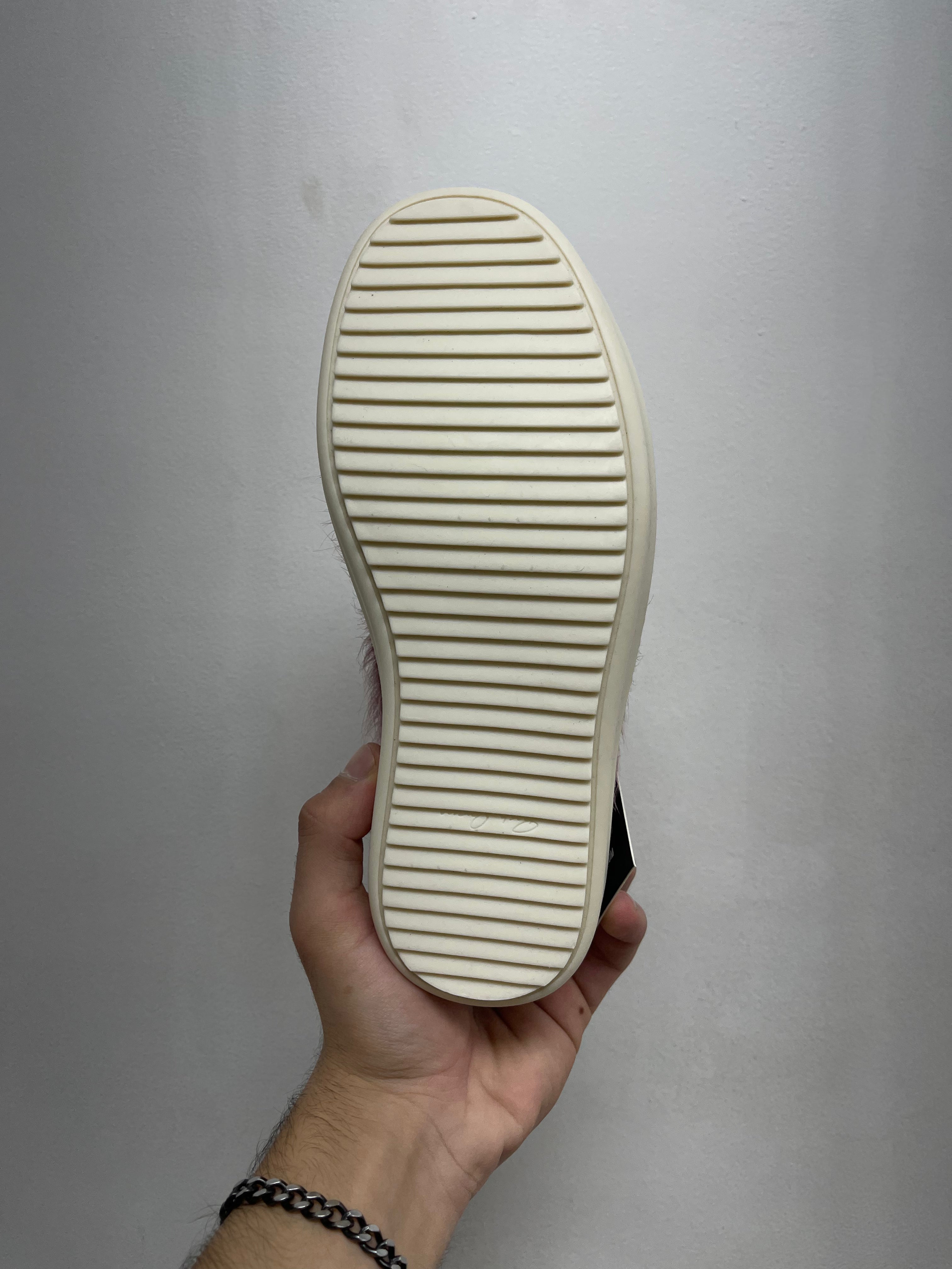 Rick Owens Pink & Milk 'Mainline' Ponyhair Vintage Low Sneakers