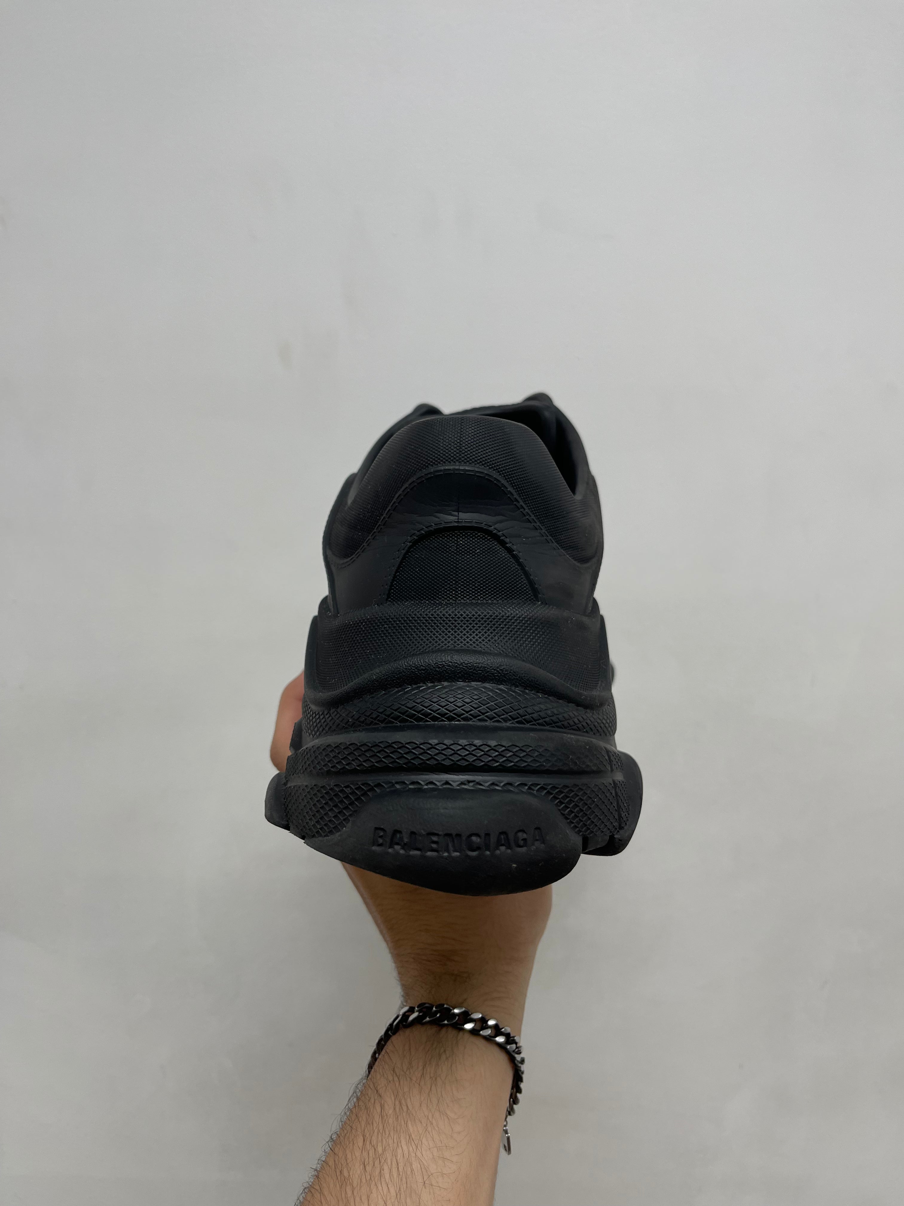 Balenciaga Black Rubber Triple S Sneakers