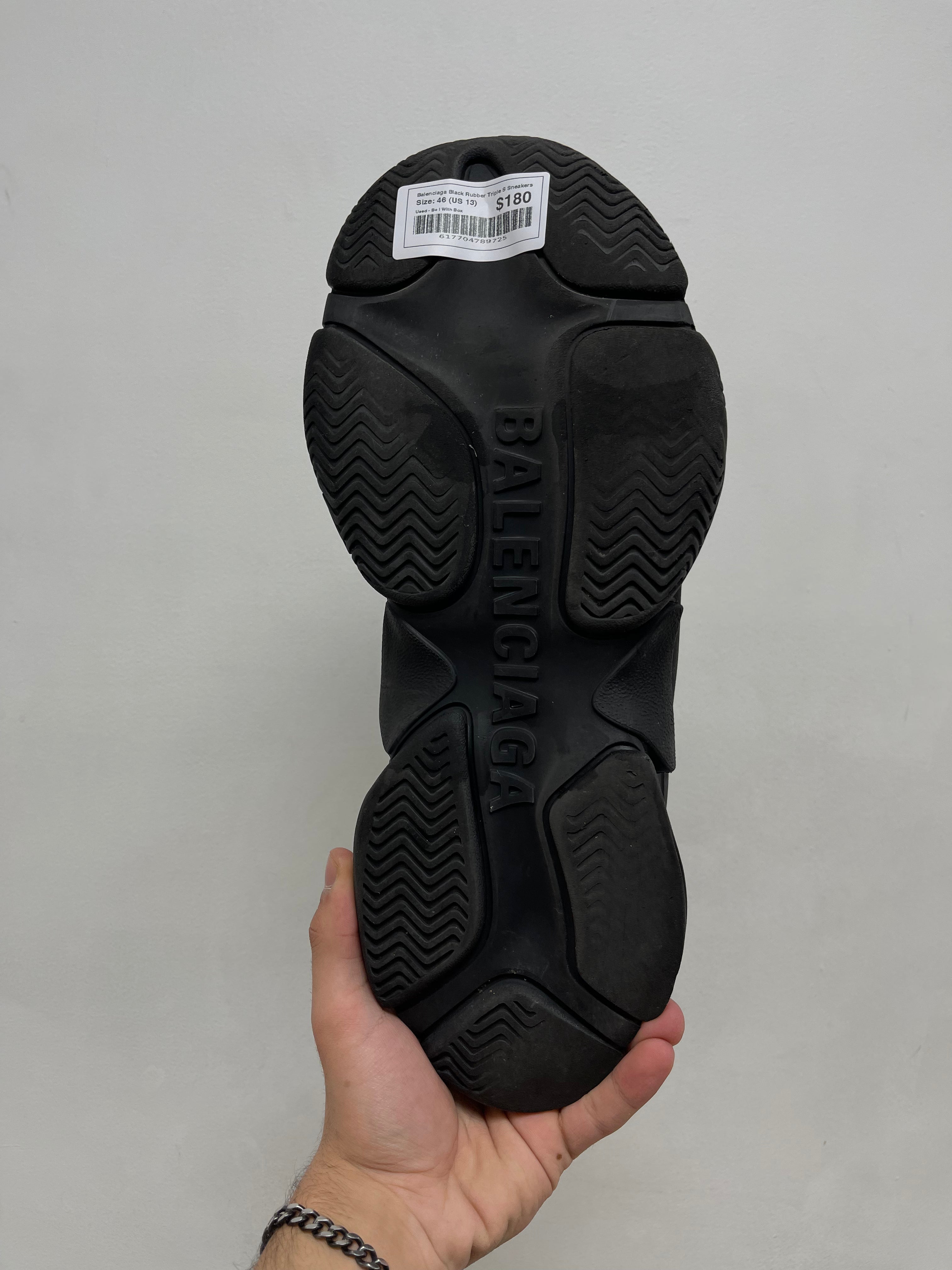Balenciaga Black Rubber Triple S Sneakers