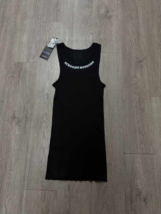 Chrome Hearts Black Scroll Logo Tank Top
