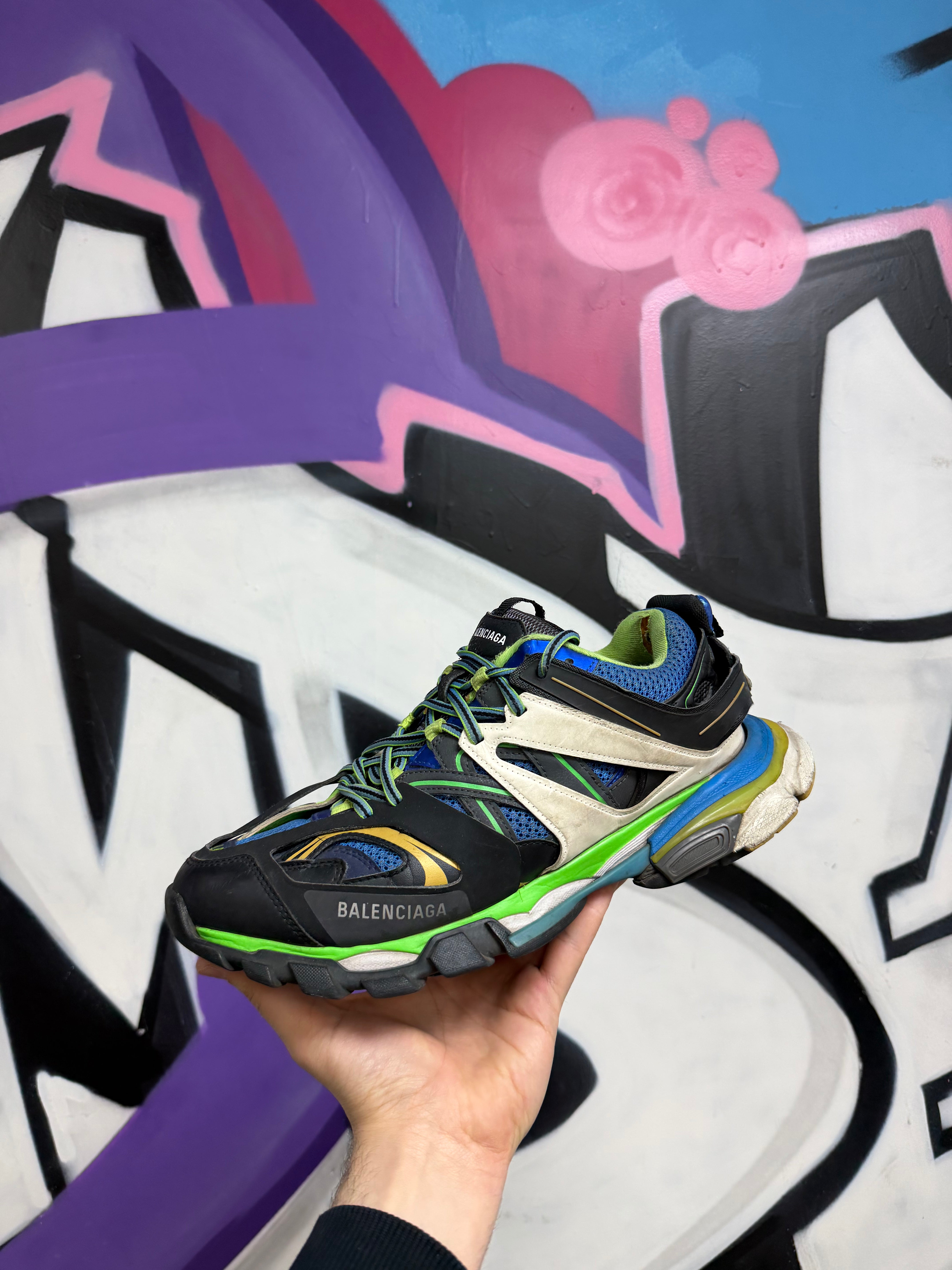 Balenciaga Blue Lime Sneakers