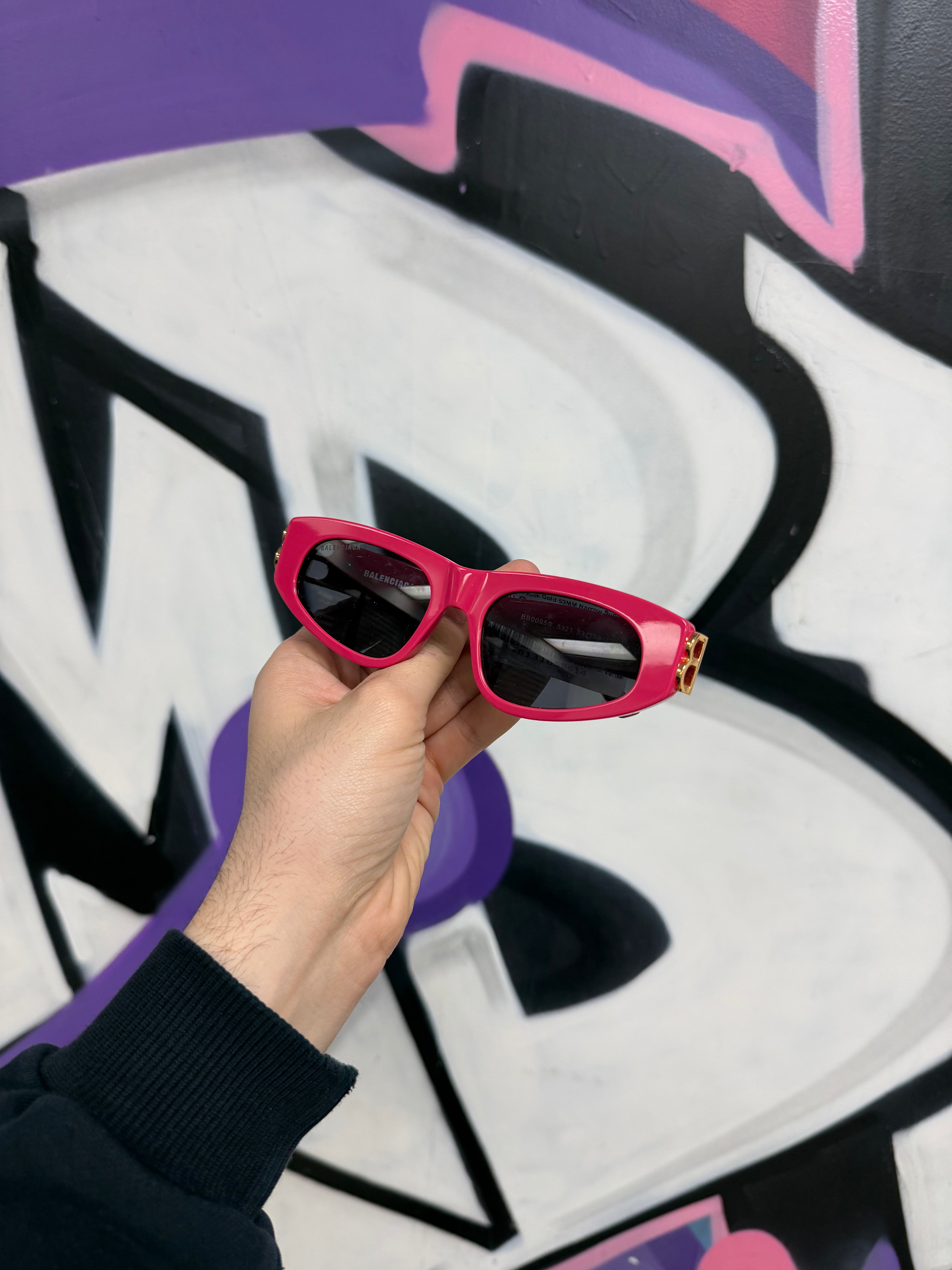 Balenciaga Pink Gold 53MM Narrow Sunglasses