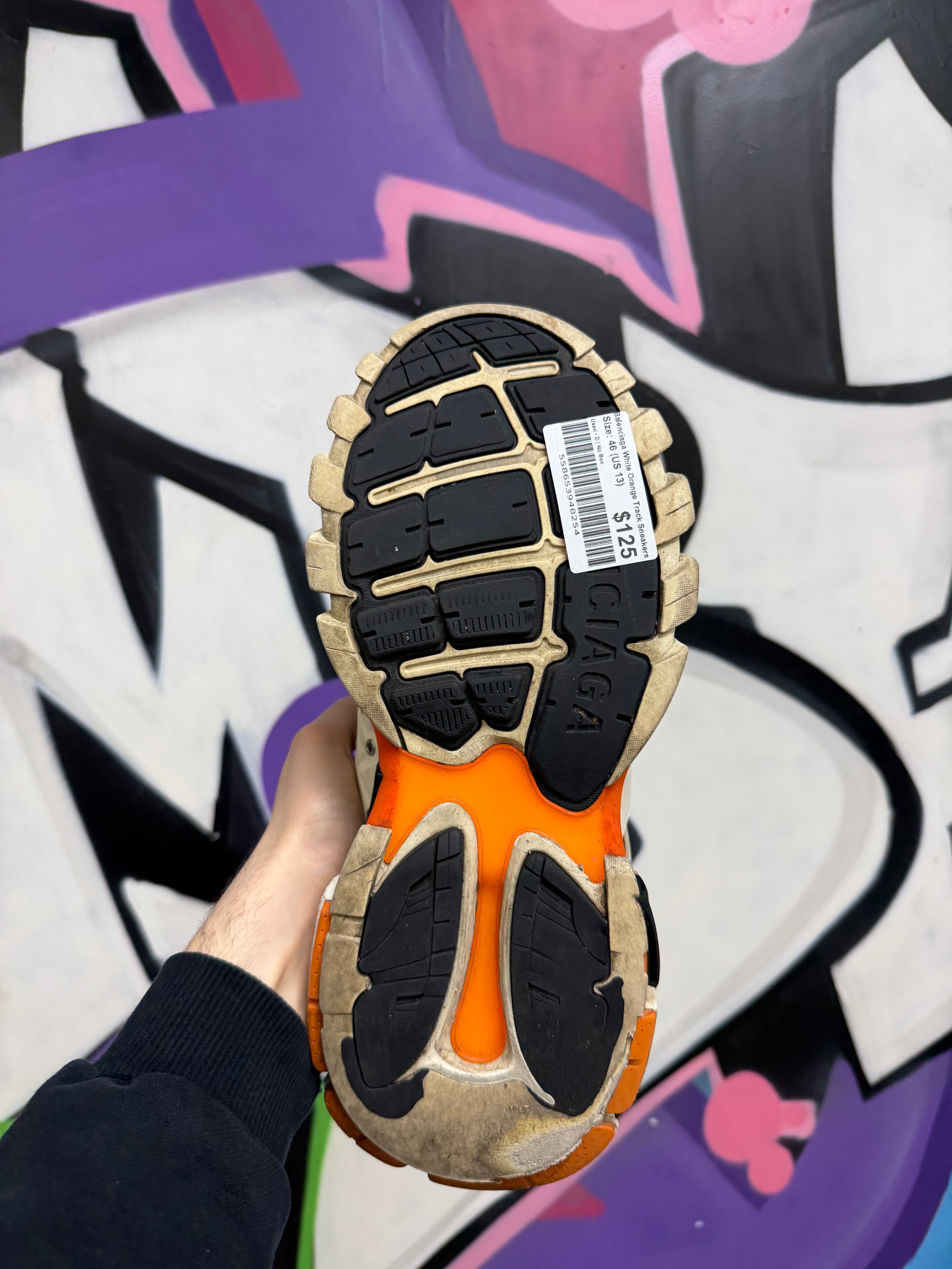 Balenciaga White Orange Track Sneakers