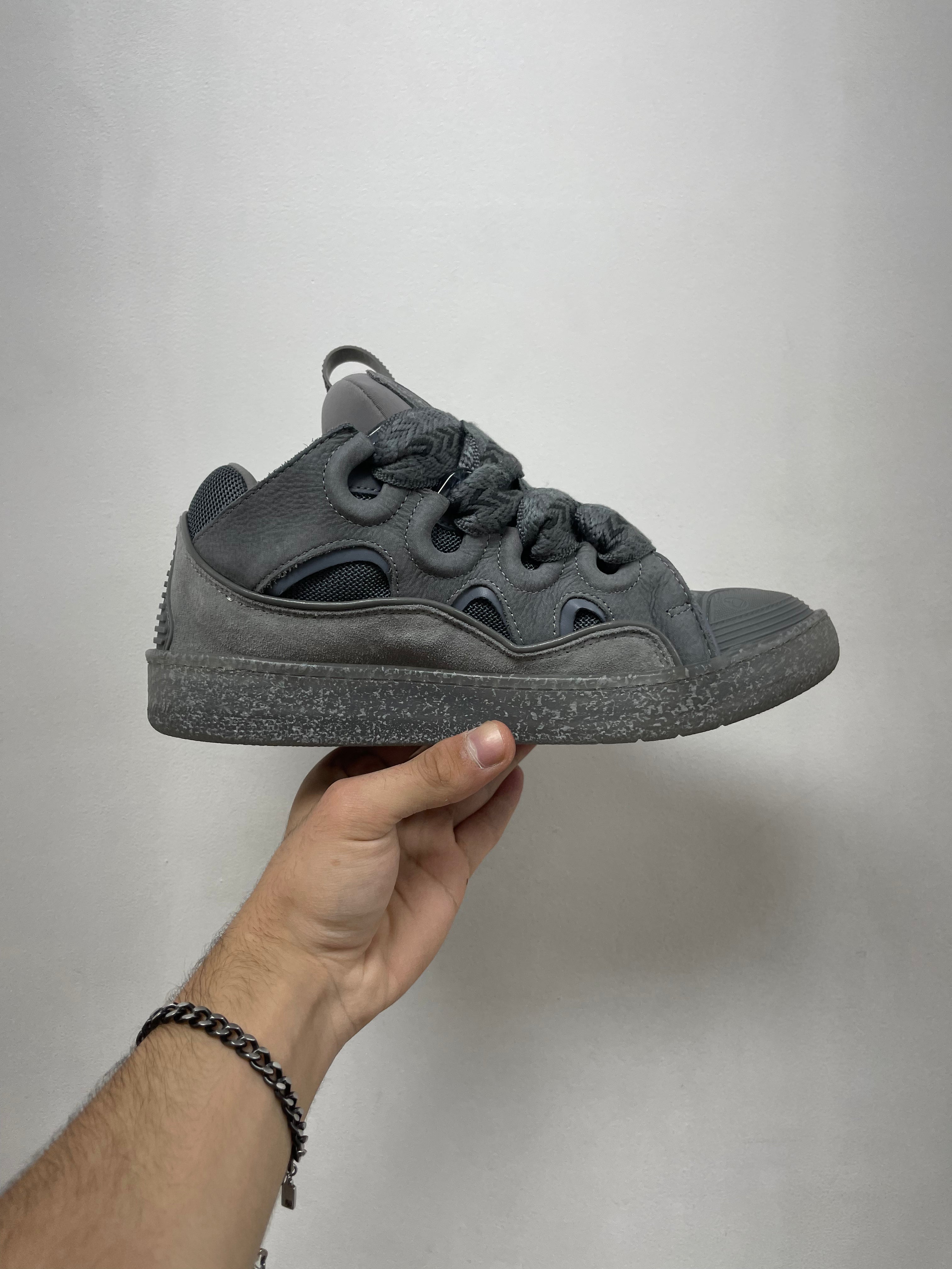 Lanvin Curb Stone Grey Curb Sneakers