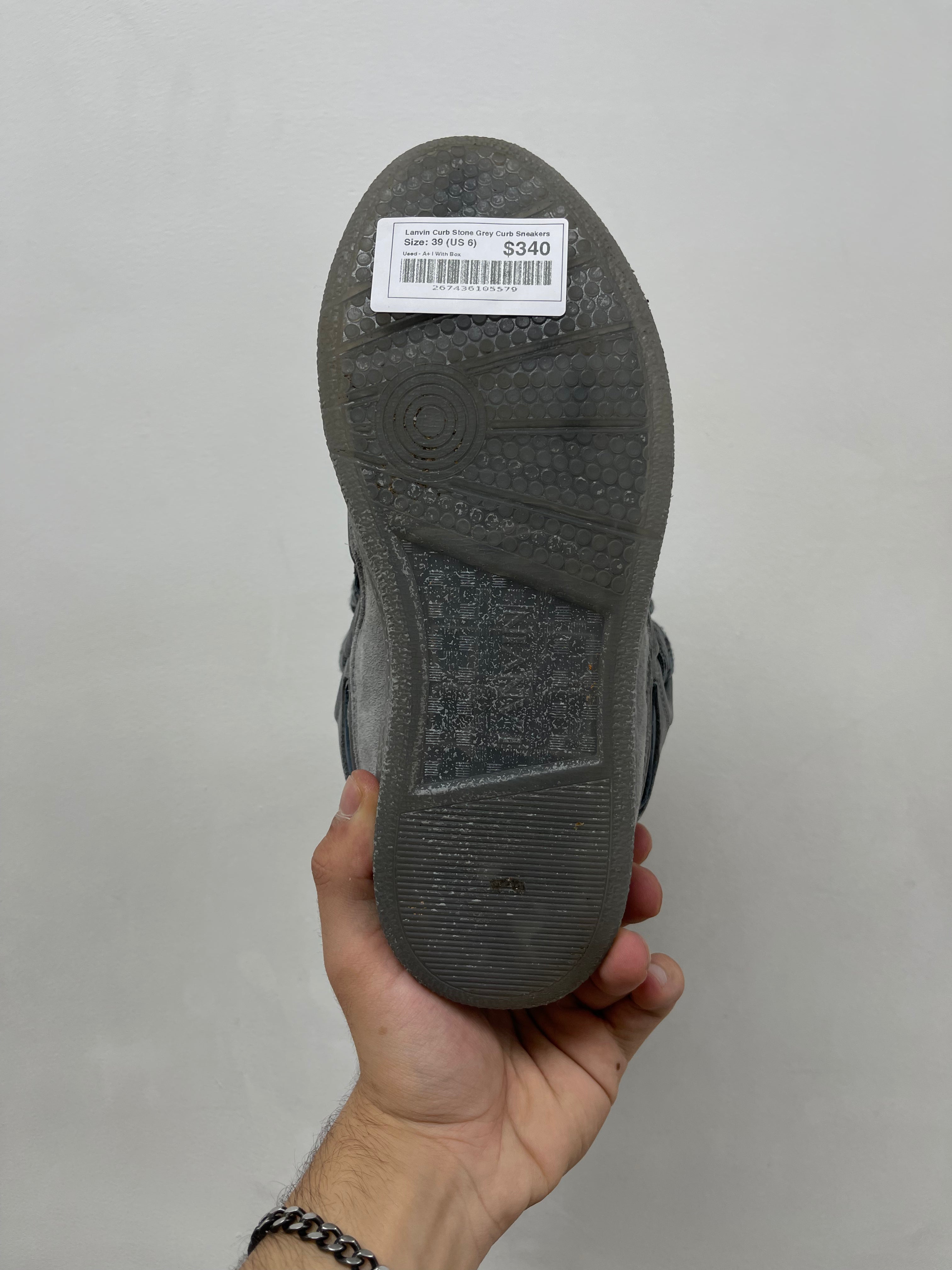 Lanvin Curb Stone Grey Curb Sneakers