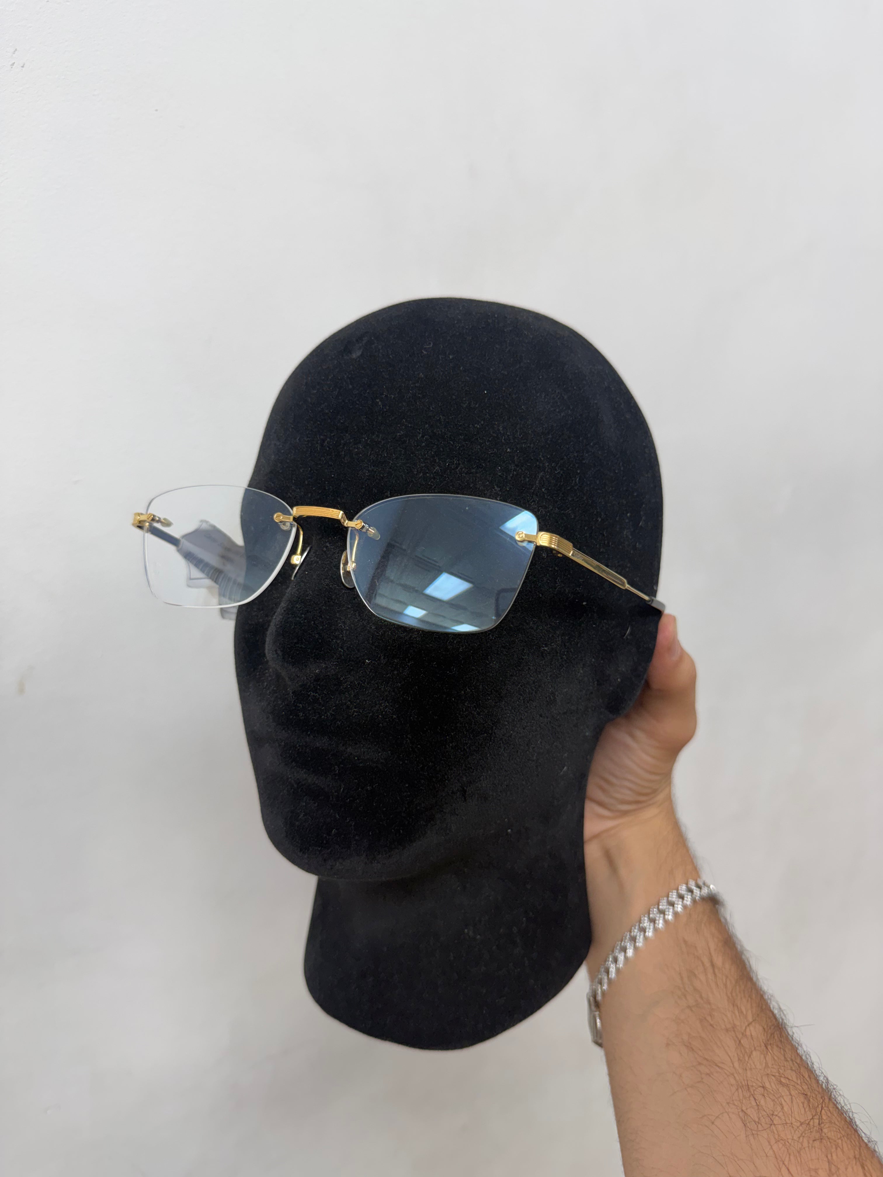 Cartier Shades Gold Clear Lens Used OS N/A