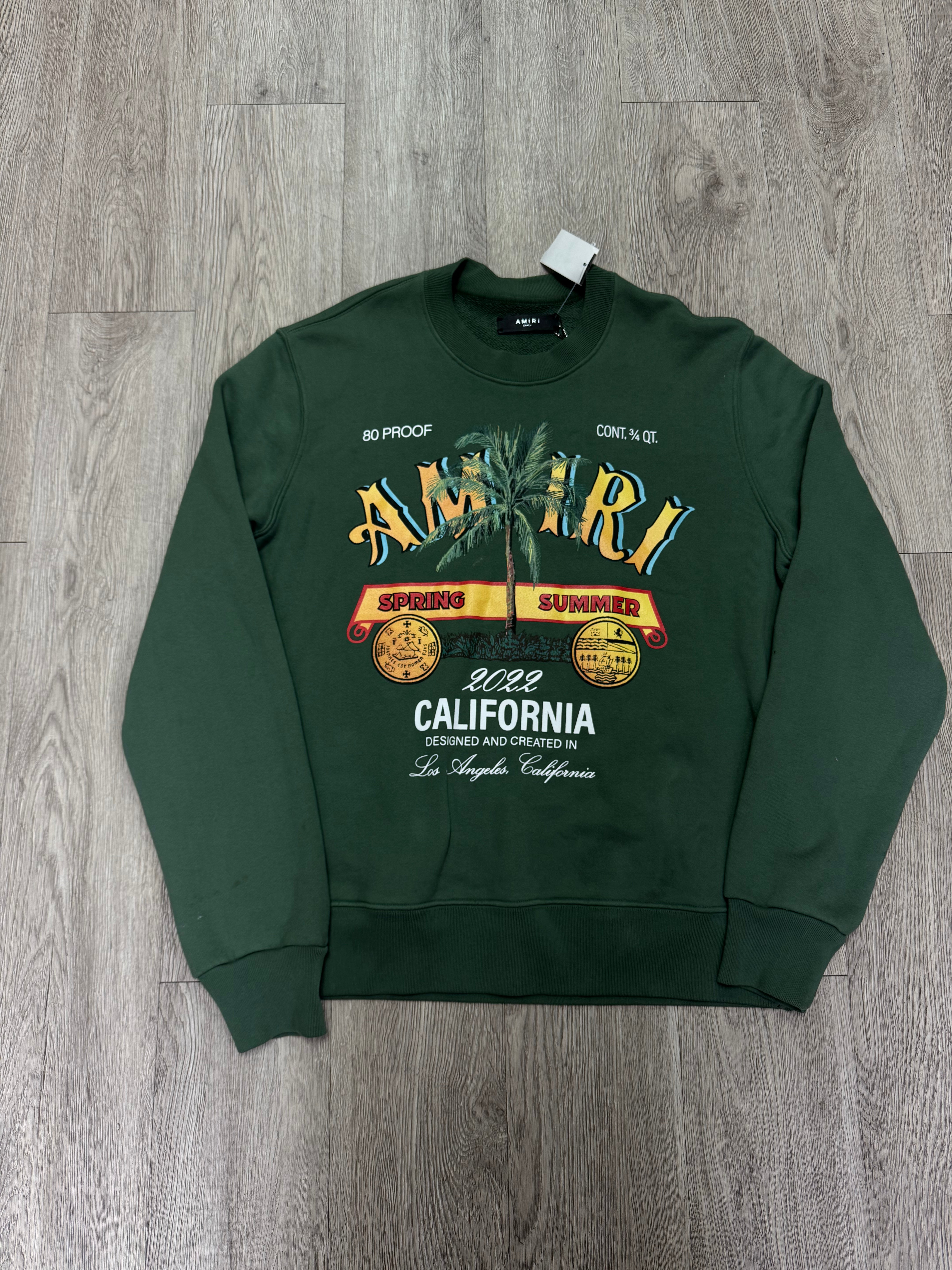 Amiri Green Rum Label Crewneck