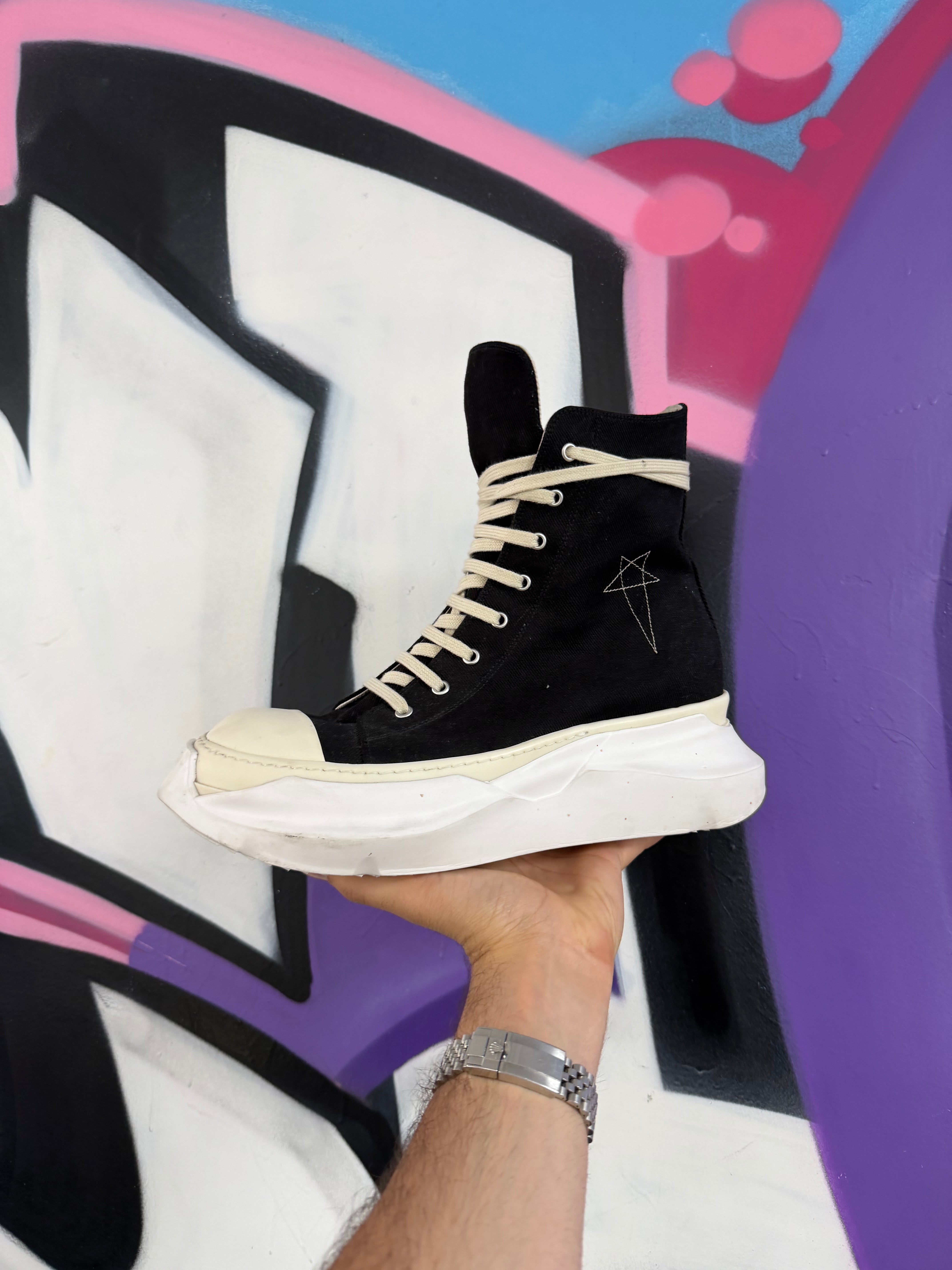 Rick Owens Black Pearl Abstract DRKSHDW Hi Sneakers