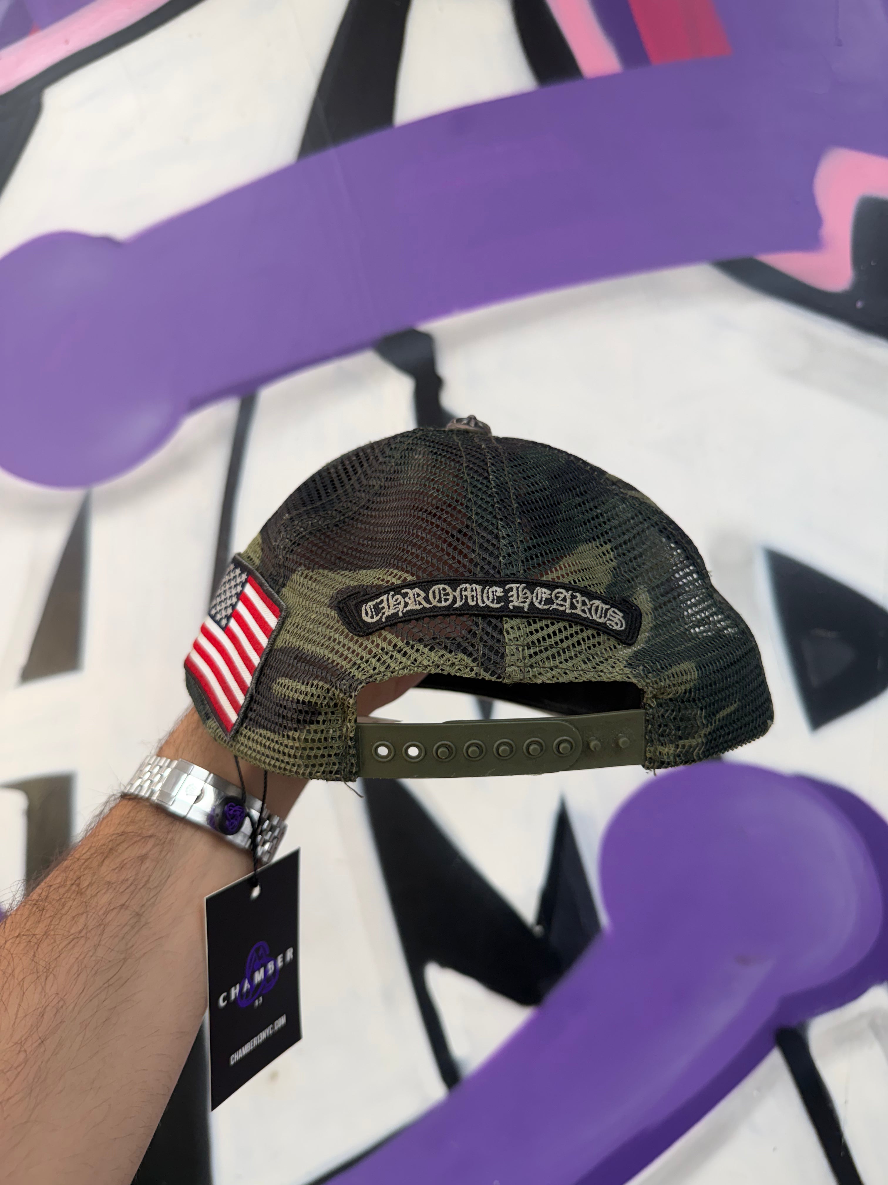 Chrome  Hearts Camo THP Trucker Hat