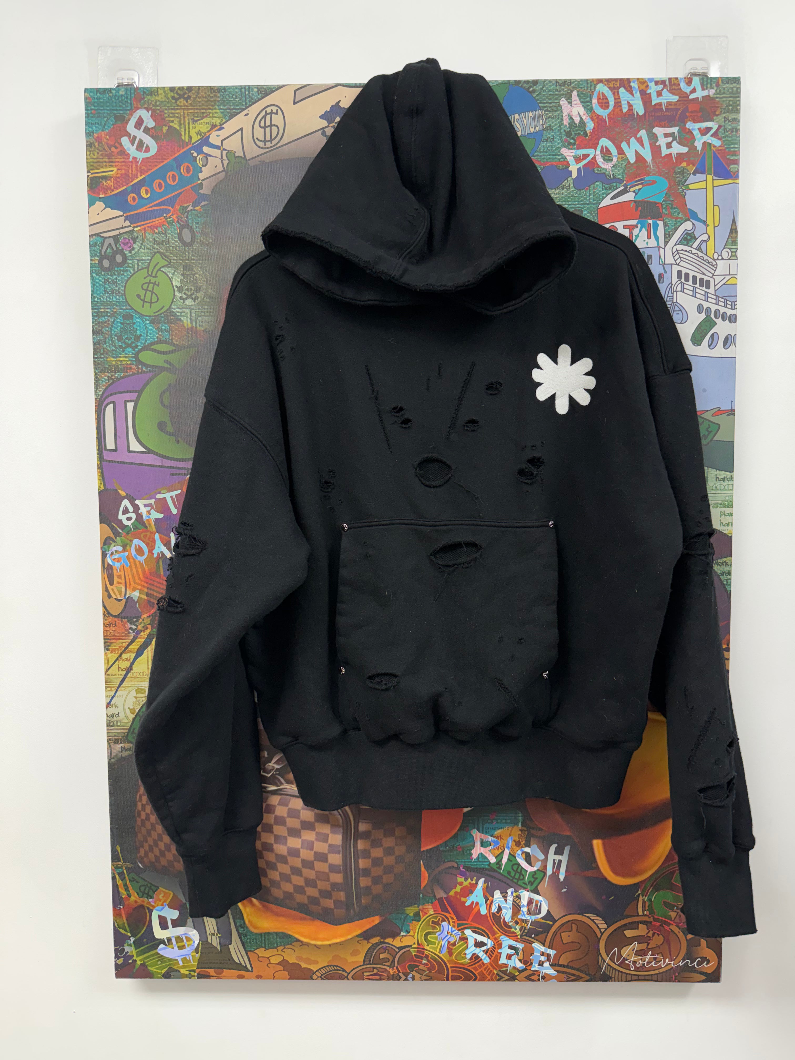LOST SHDWS Black Distressed Logo Hoodie