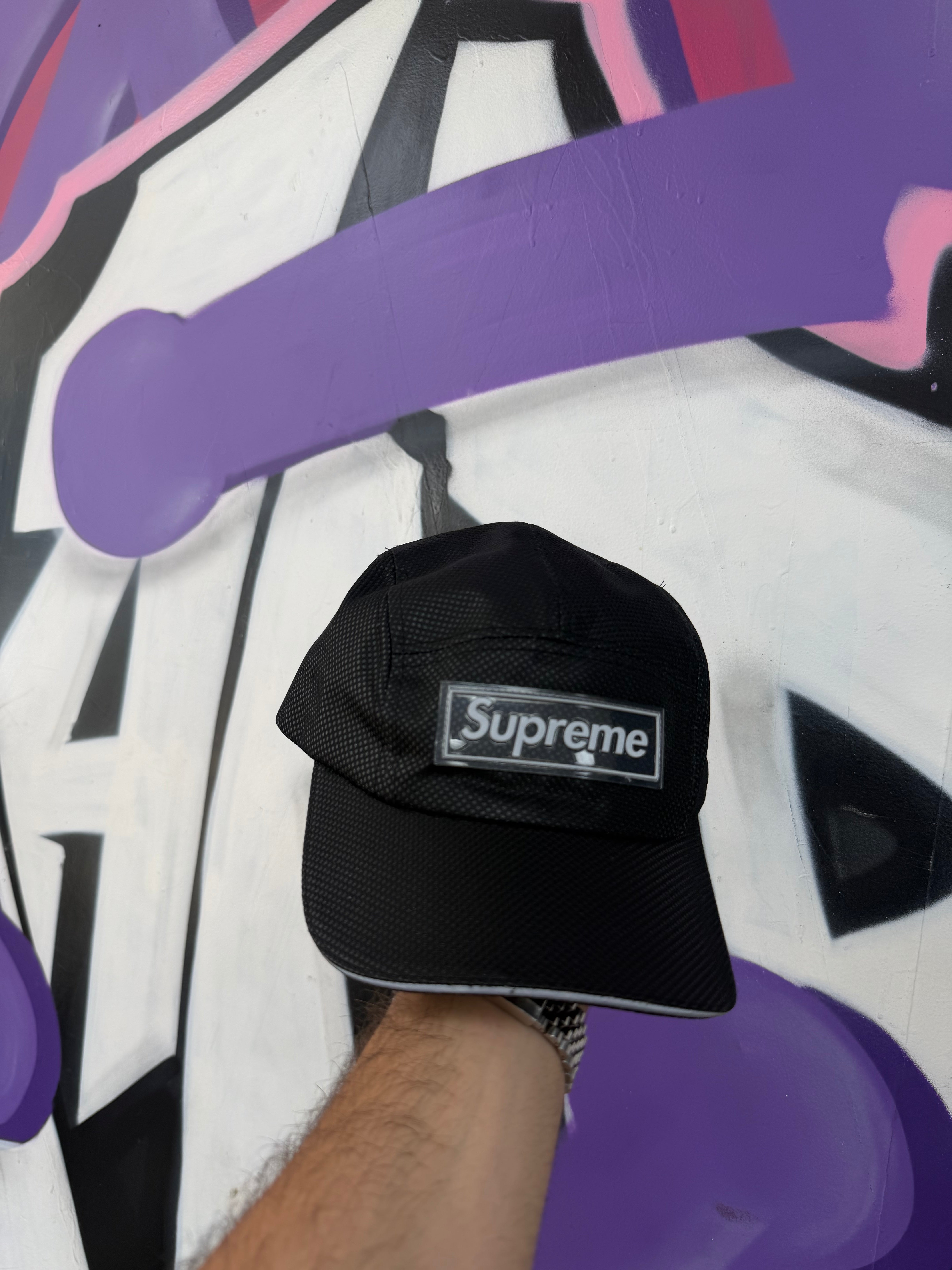Supreme Black Metallic Mesh FW26 Hat