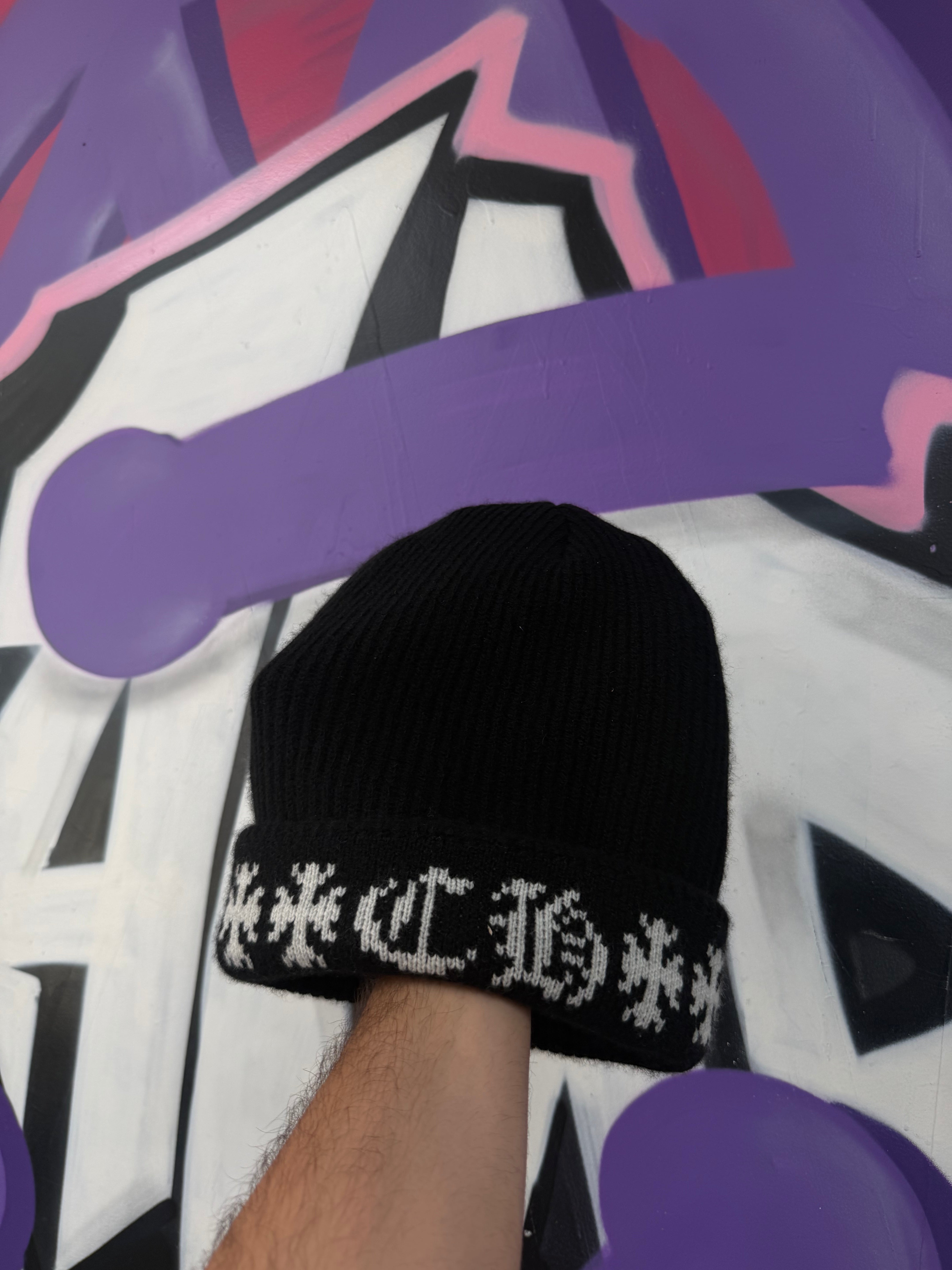 Chrome Hearts Black Big Daddy Cashmere Beanie
