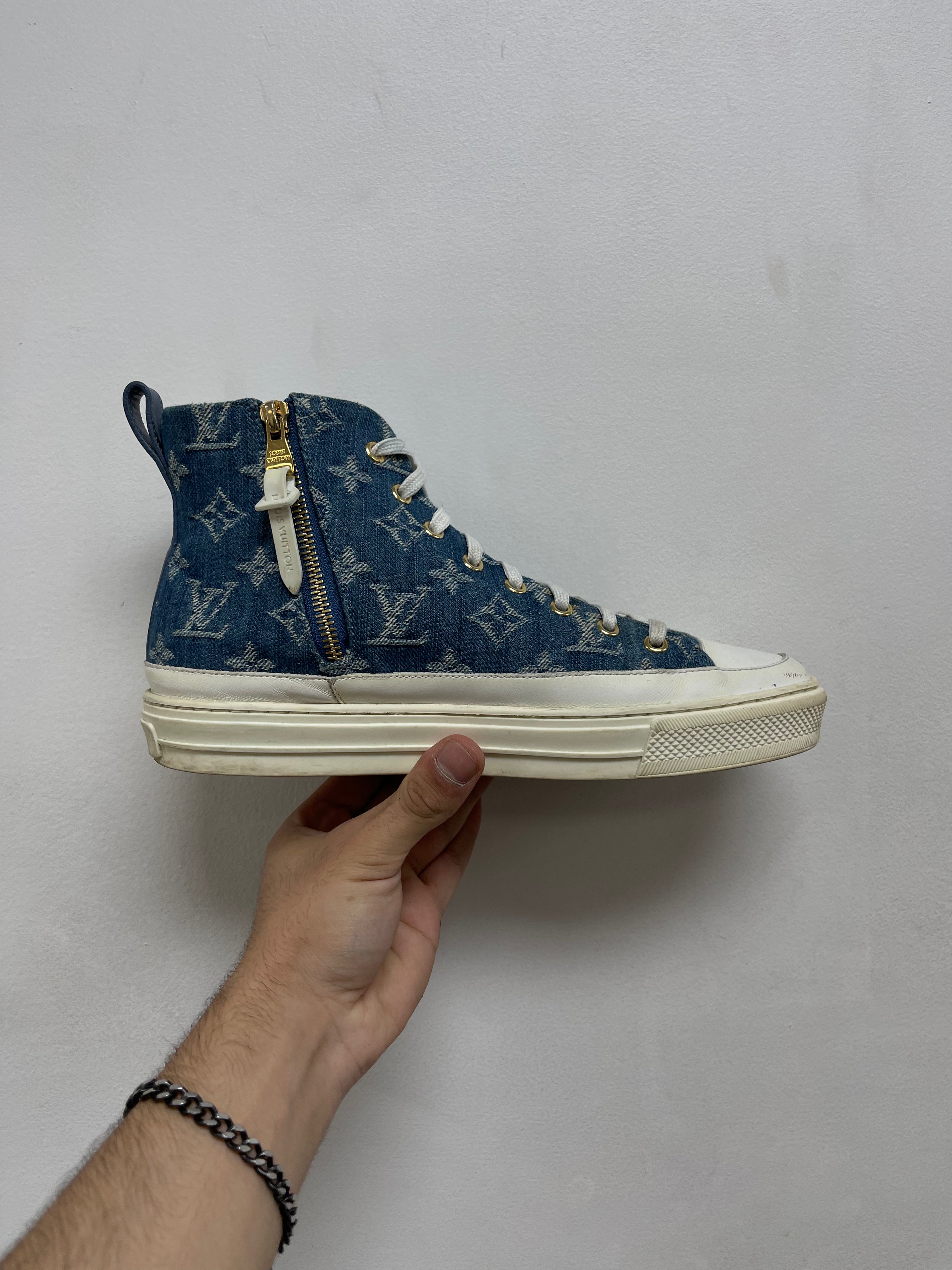 Louis Vuitton Denim Monogram High Sneakers