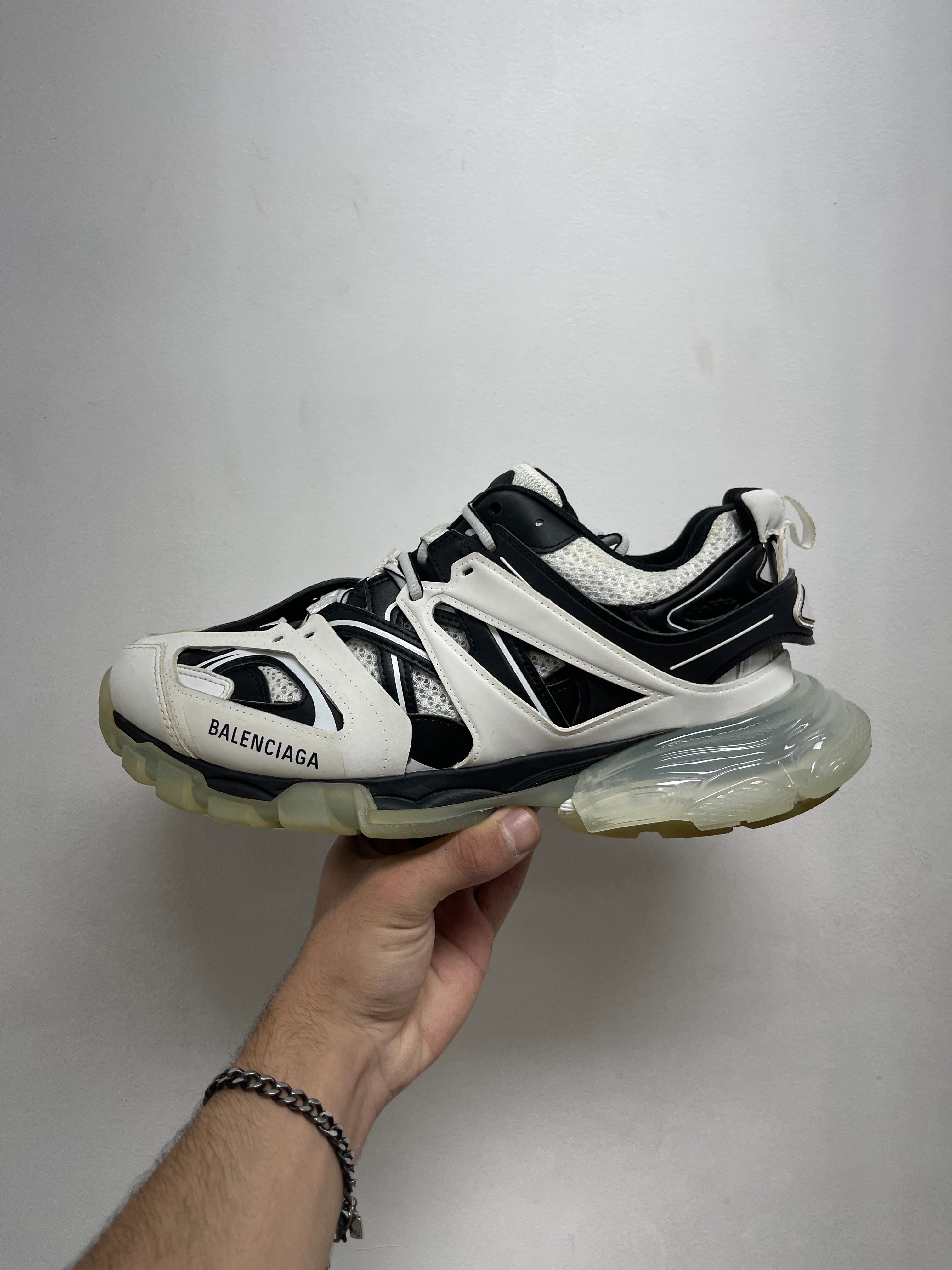 Balenciaga White Black Track Sneakers