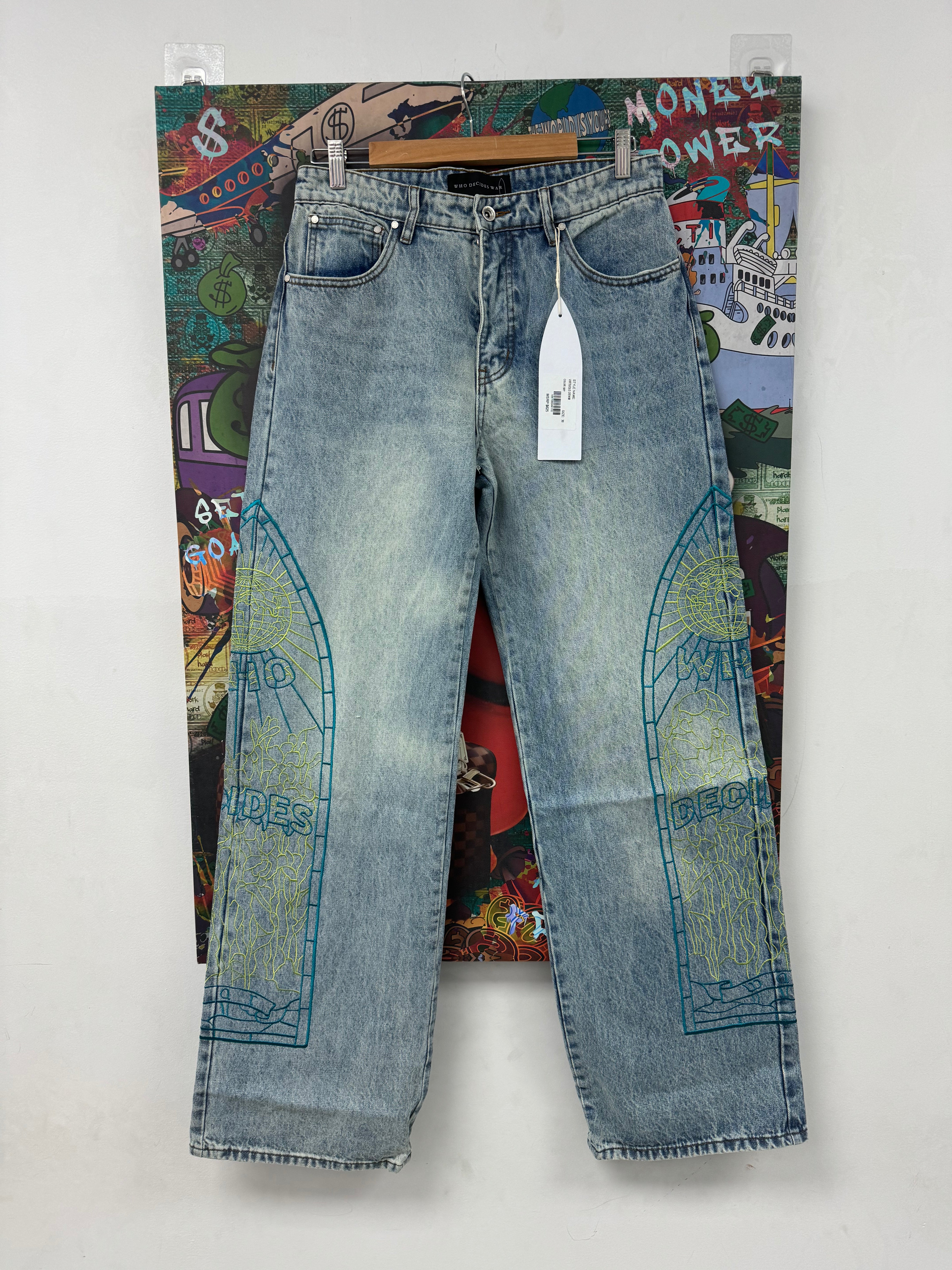 WDW Virtuous Denim Side Embroidery New 30 With Tags