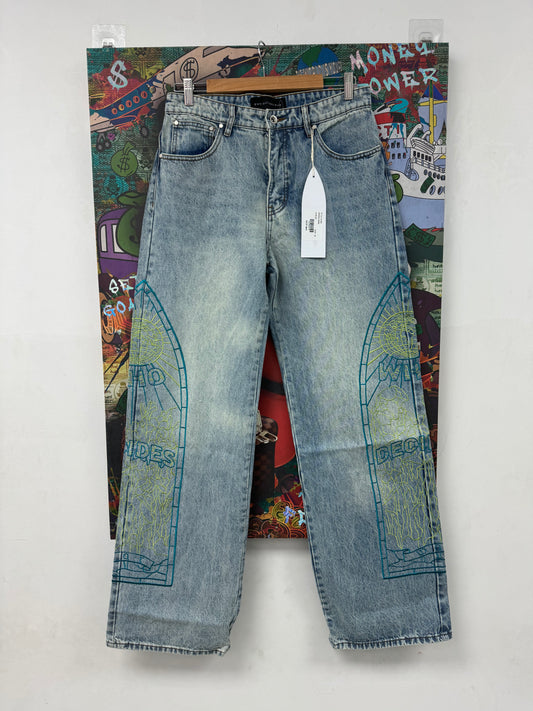 WDW Virtuous Denim Side Embroidery New 30 With Tags