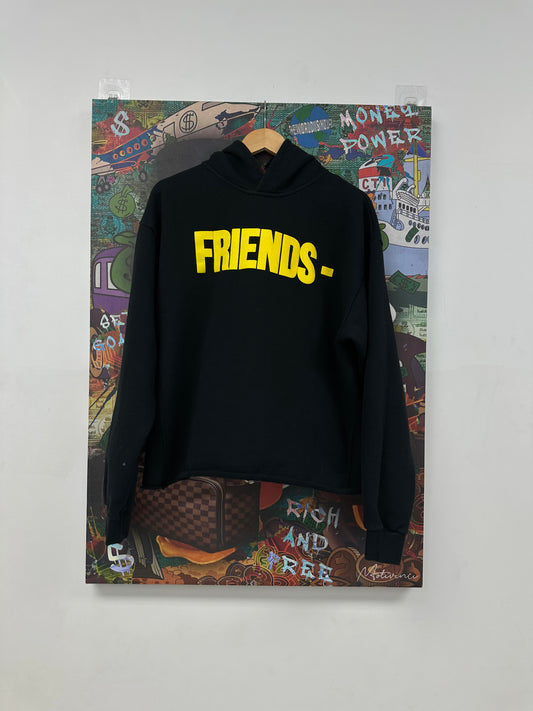 VLONE Friends Hoodie Black Yellow Used Small