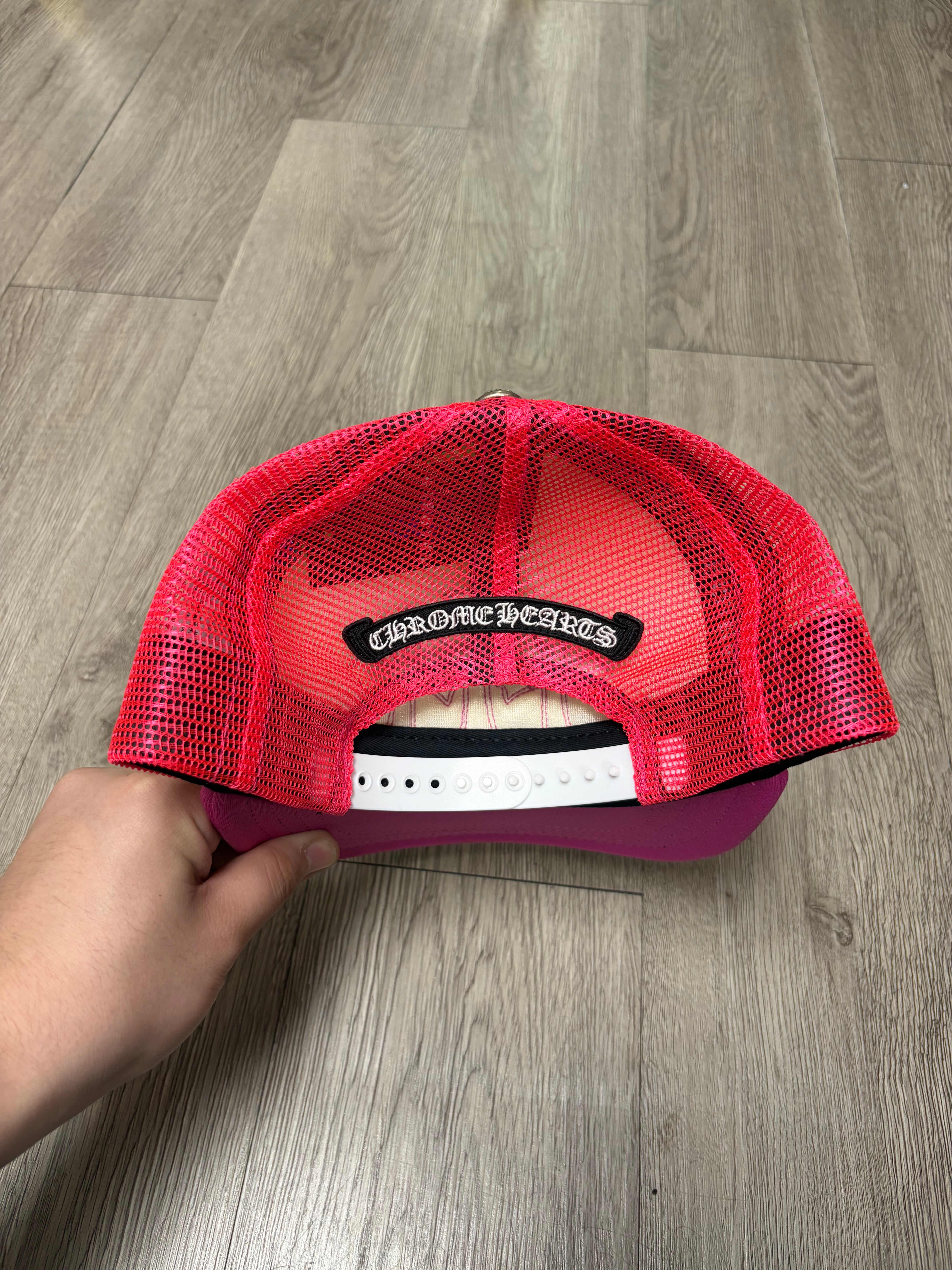 Chrome Hearts Pink Miami Art Basel Cemetery Trucker Hat