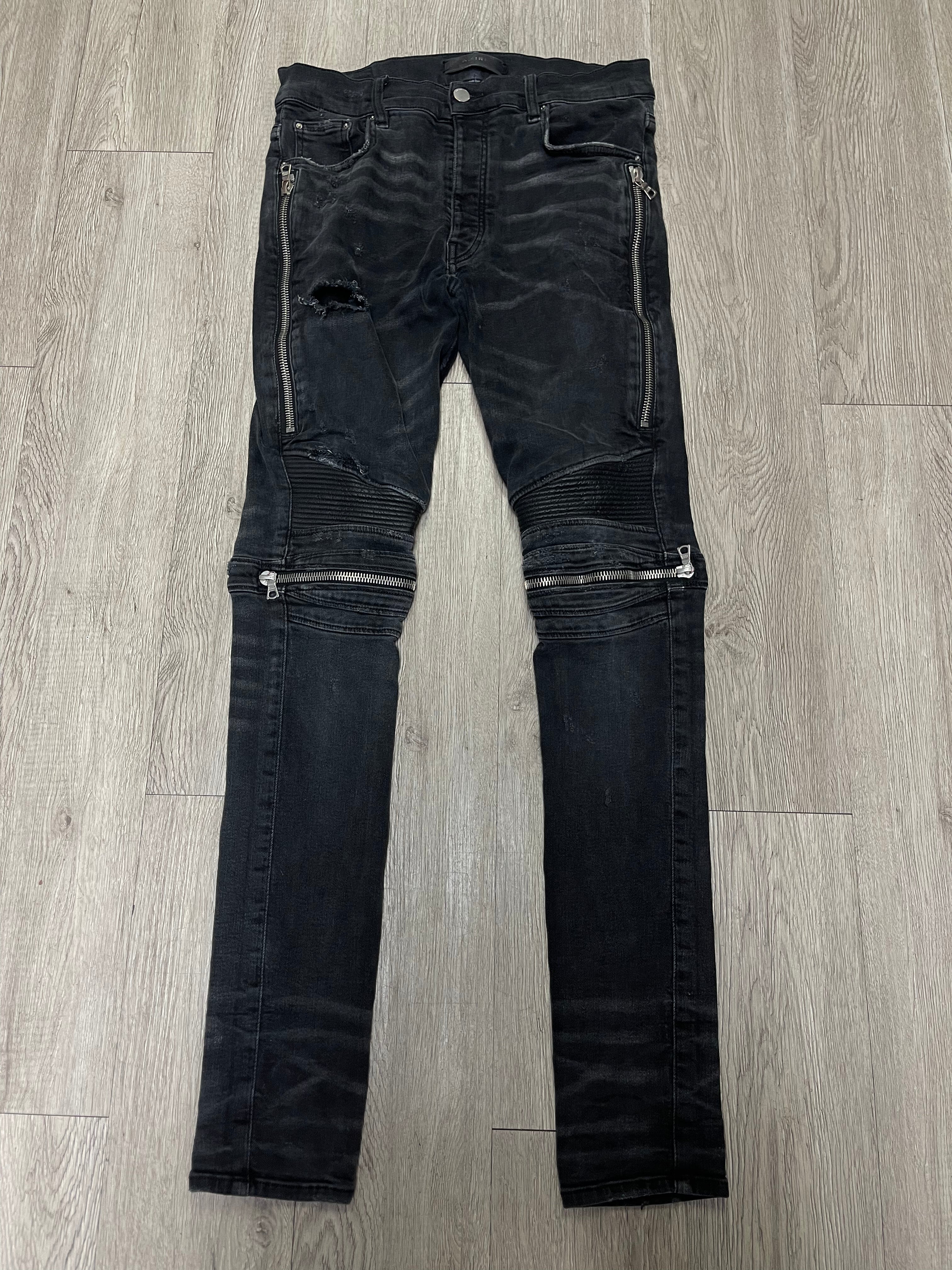 Amiri MX2 Black Wash Black Patch Jeans