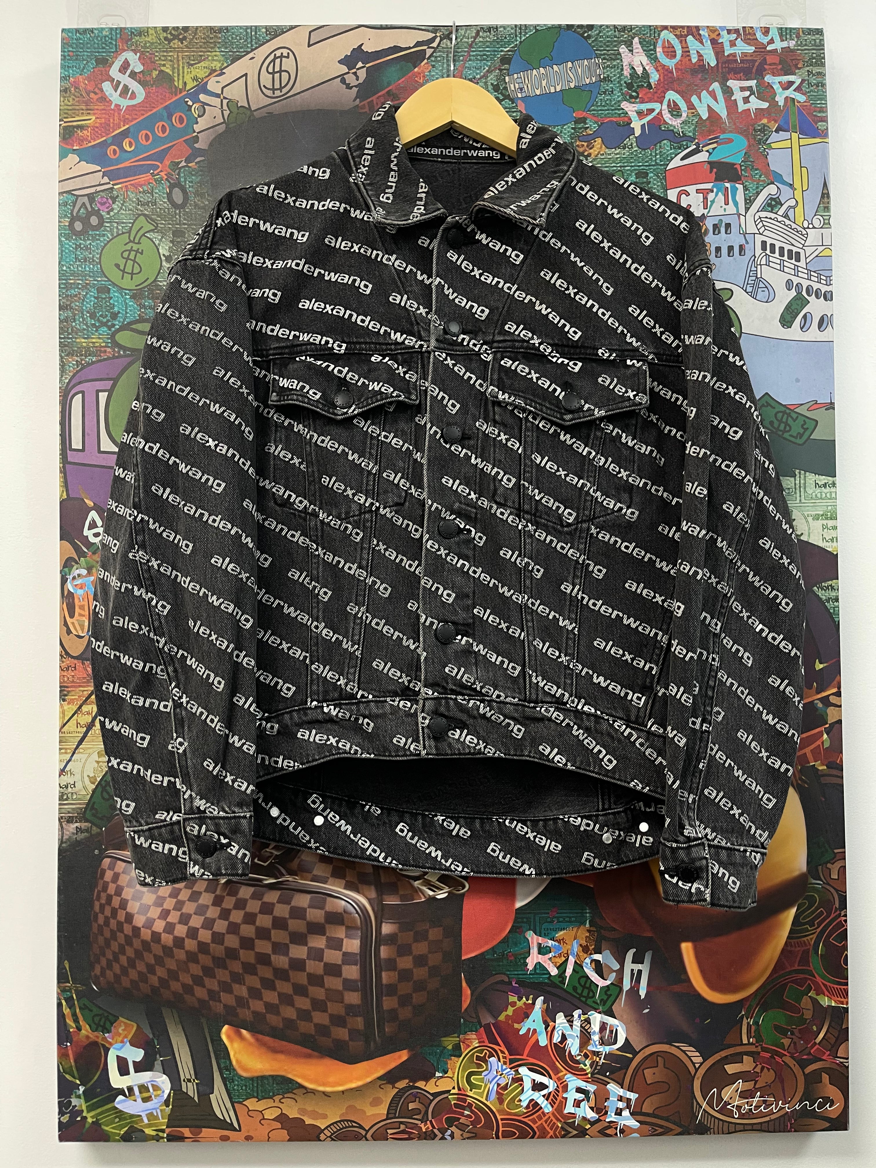 Alexander Wang All Over Grey Denim Jacket