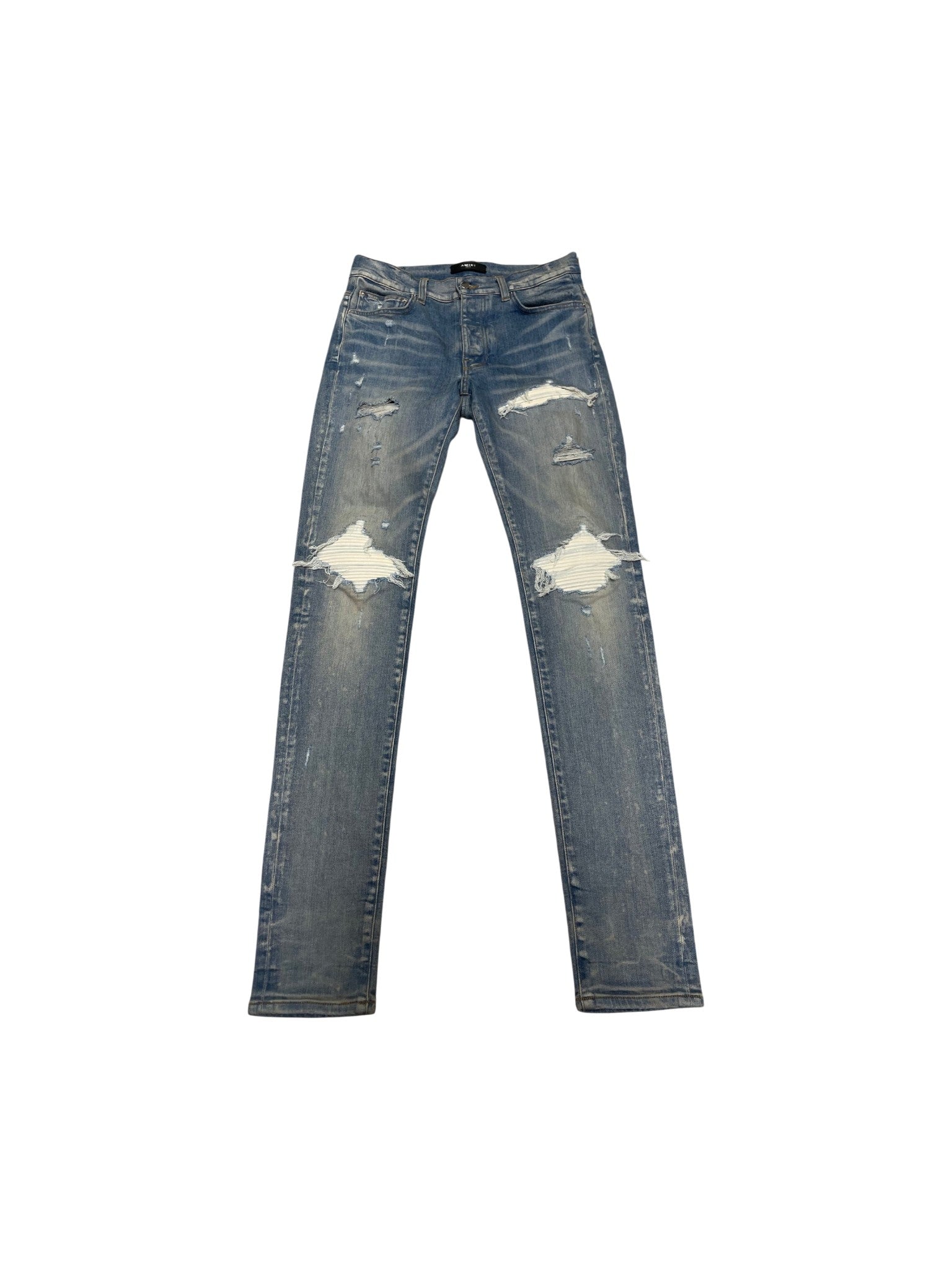Amiri "MX1" Patch Light Wash & White Jeans