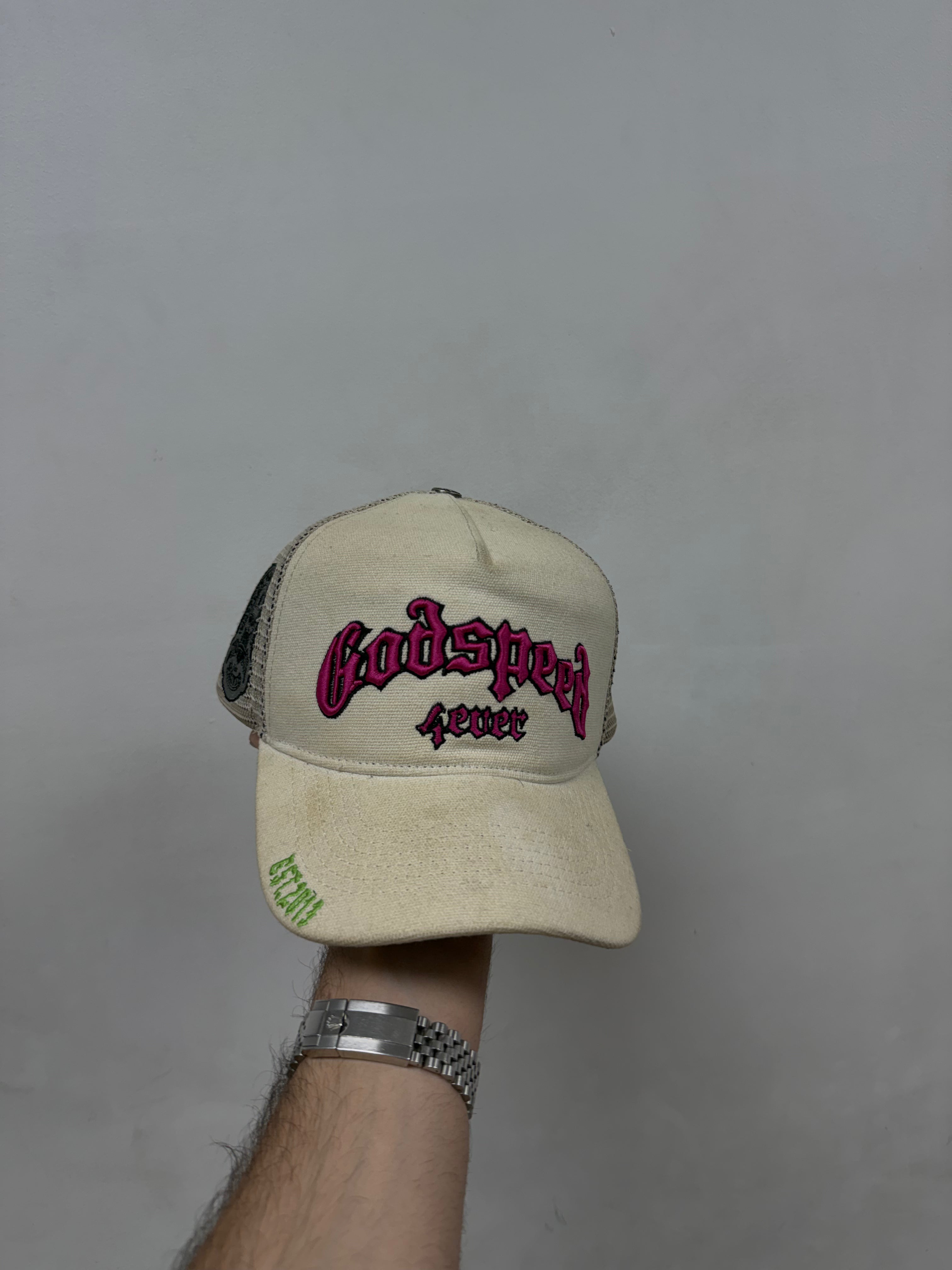 Godspeed Cream Pink 4Ever Trucker Hat