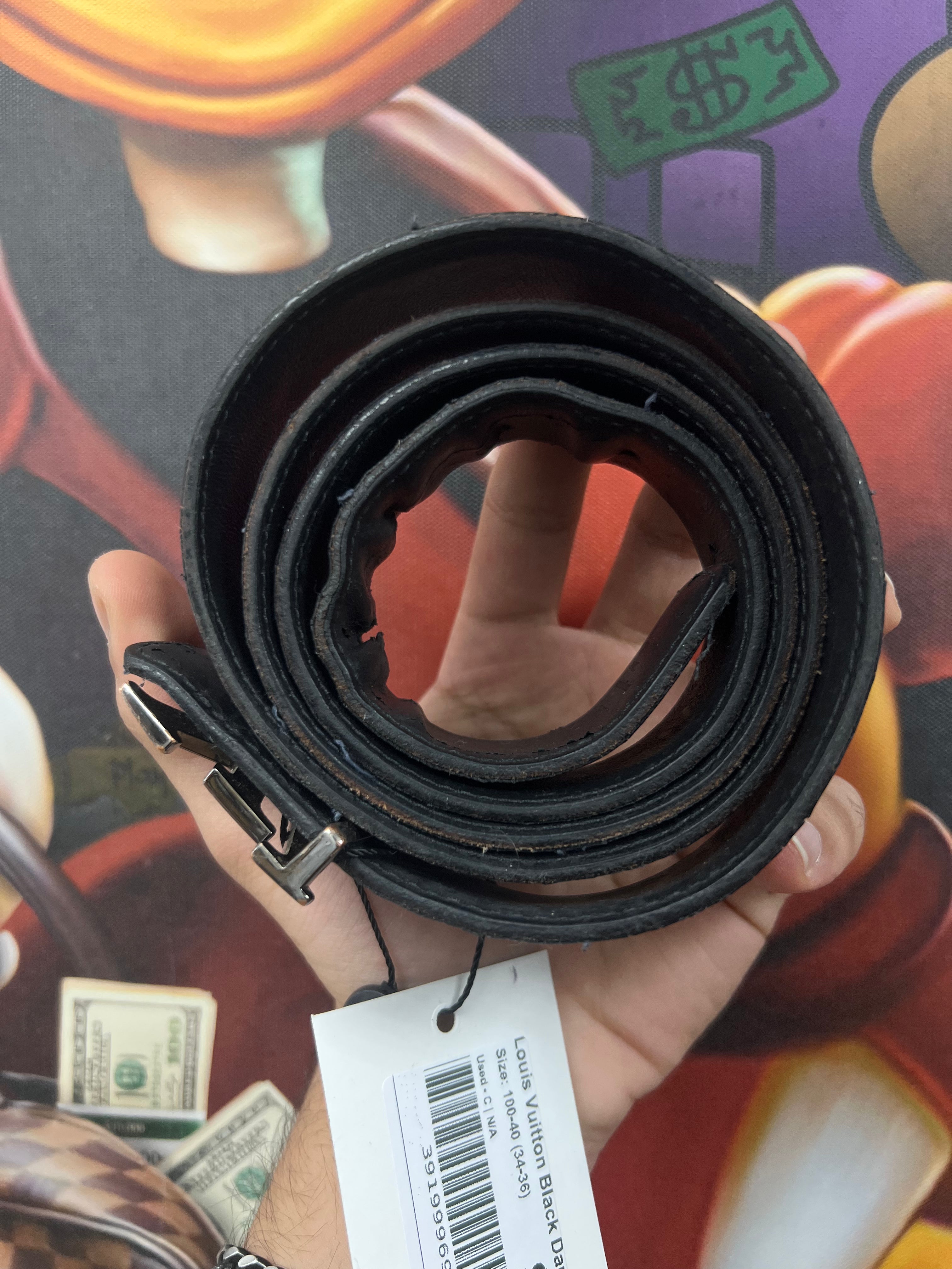 Louis Vuitton Black Damier Belt