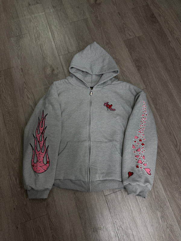 Matty Boy Grey Sadistic Thermal Lined Zip Up