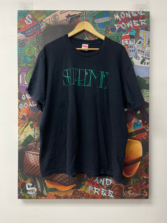 supreme Navy green Tee Used