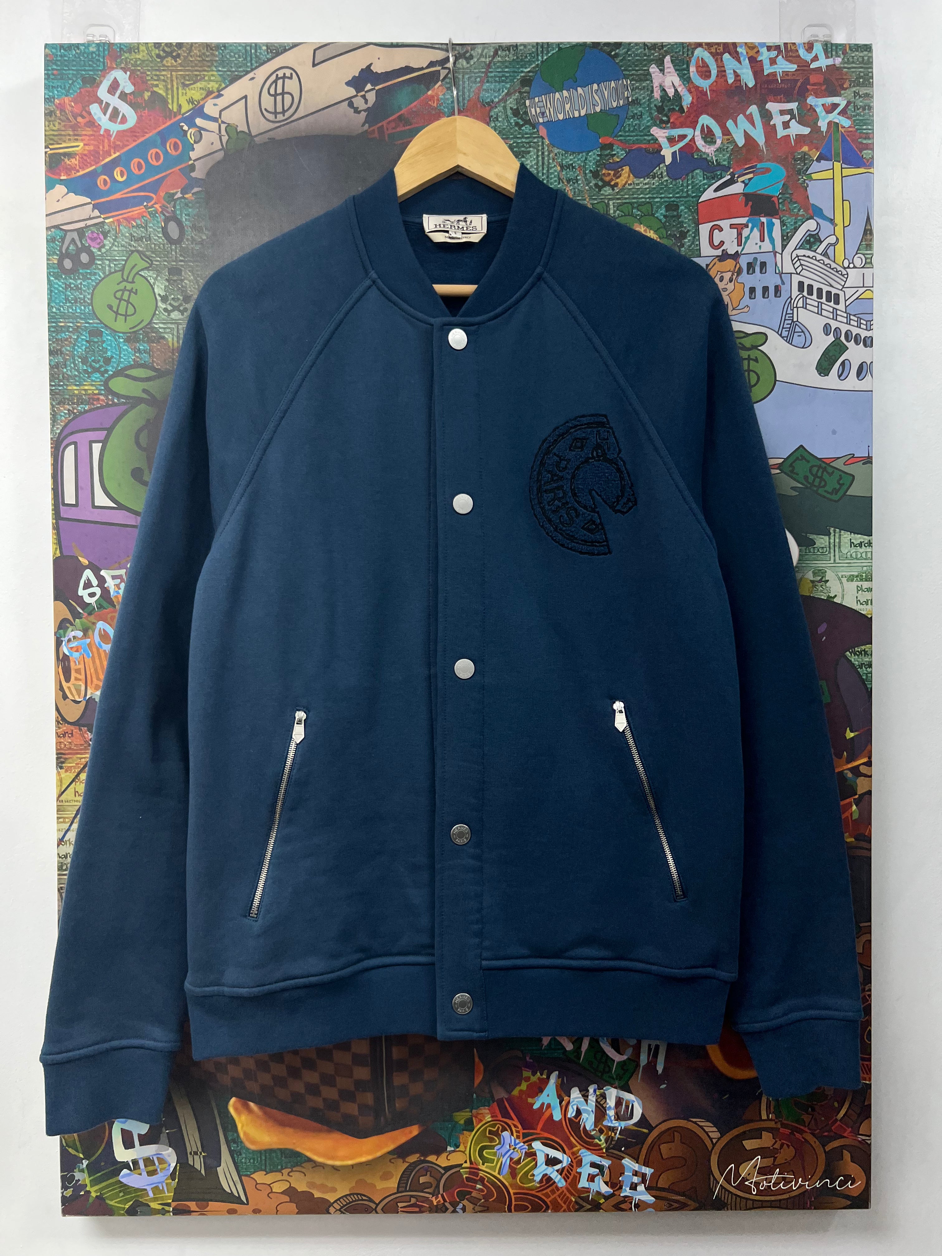 Hermes Navy CDS Varsity Jacket