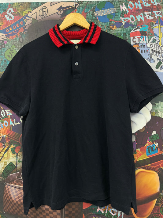 Gucci Polo Navy Red Used XL N/A