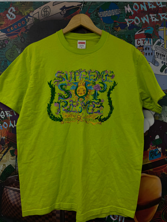 Supreme Tee Lime Neon Used Medium