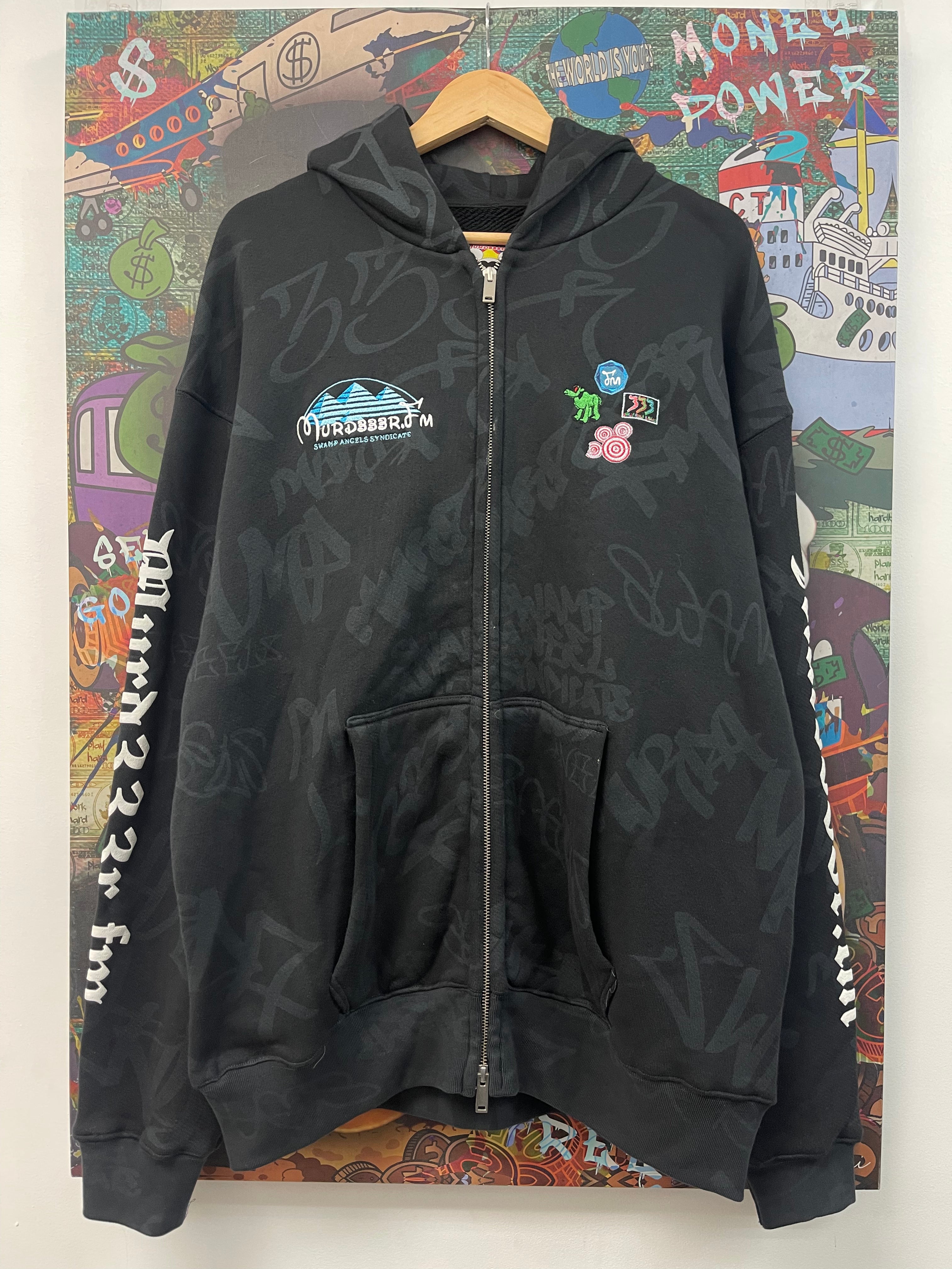 Murder.FM Black Disney Zip Up Hoodie