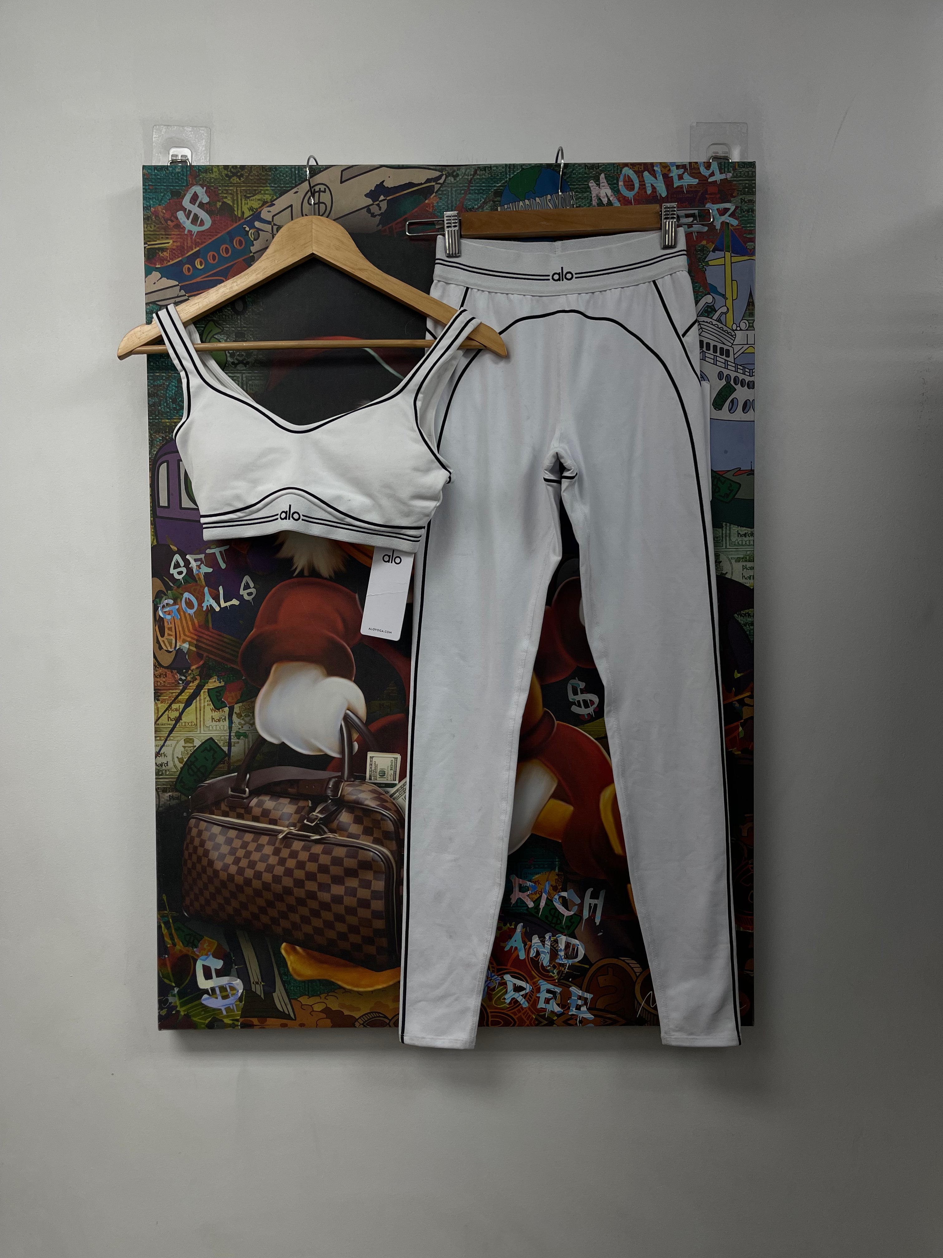 Alo White White Yoga Set