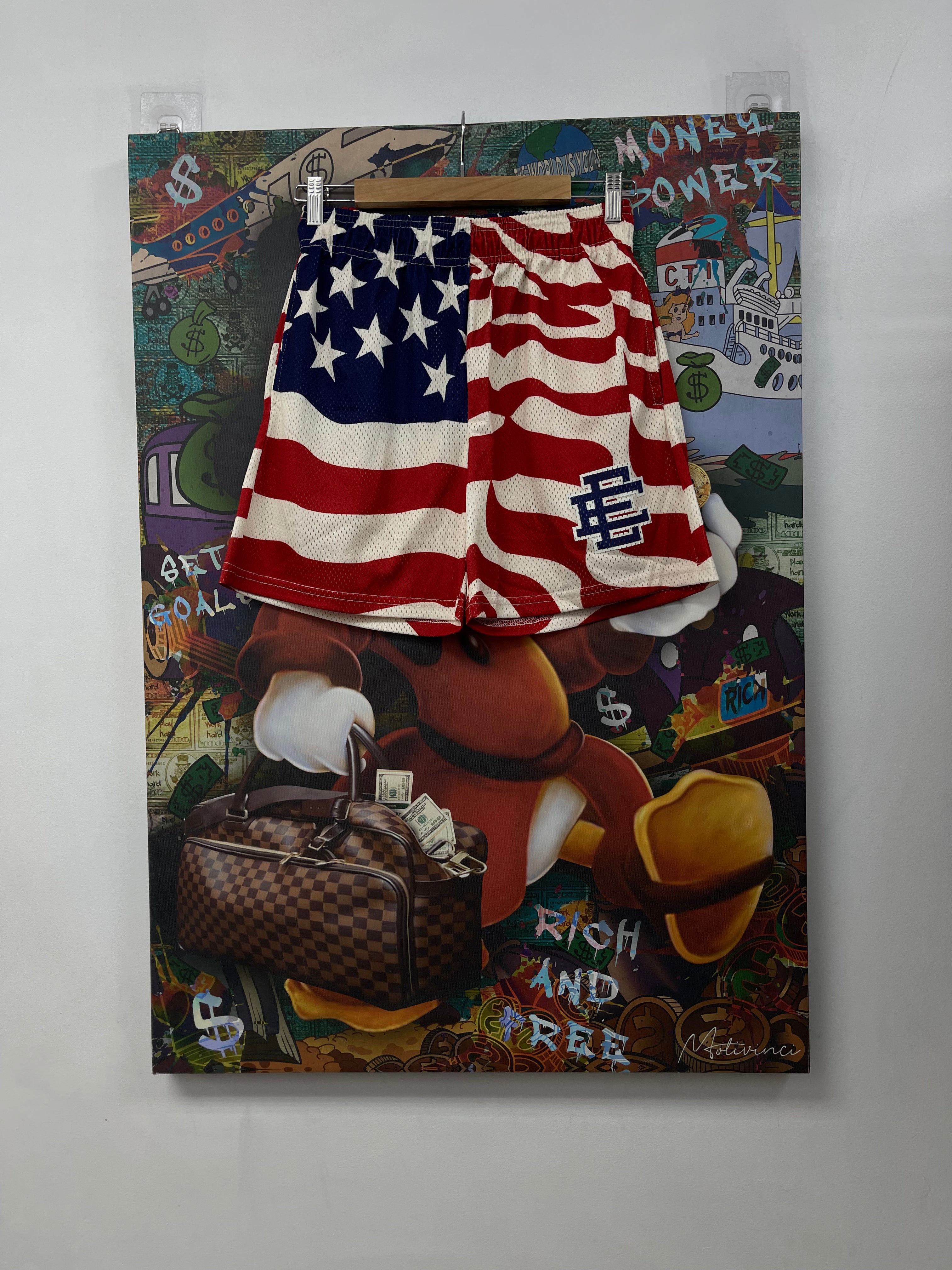 Eric Emanuel RWB USA Flag Shorts