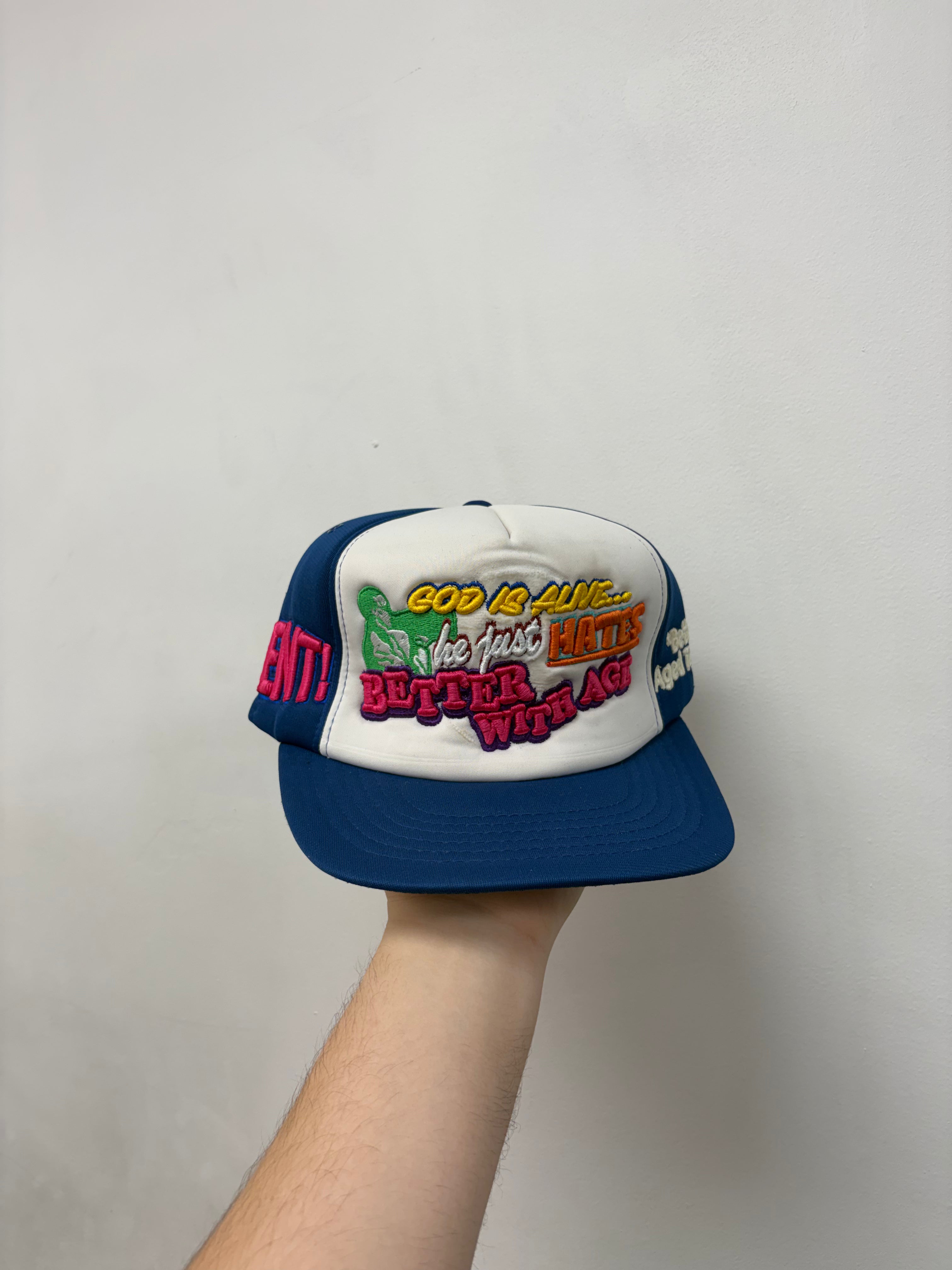 Better With Age Blue Repent Trucker Hat