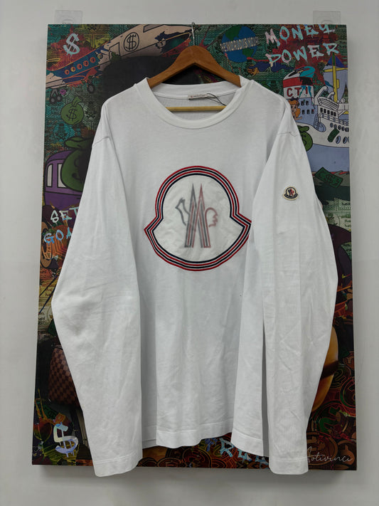 Moncler Logo Tee White Used XXL N/A