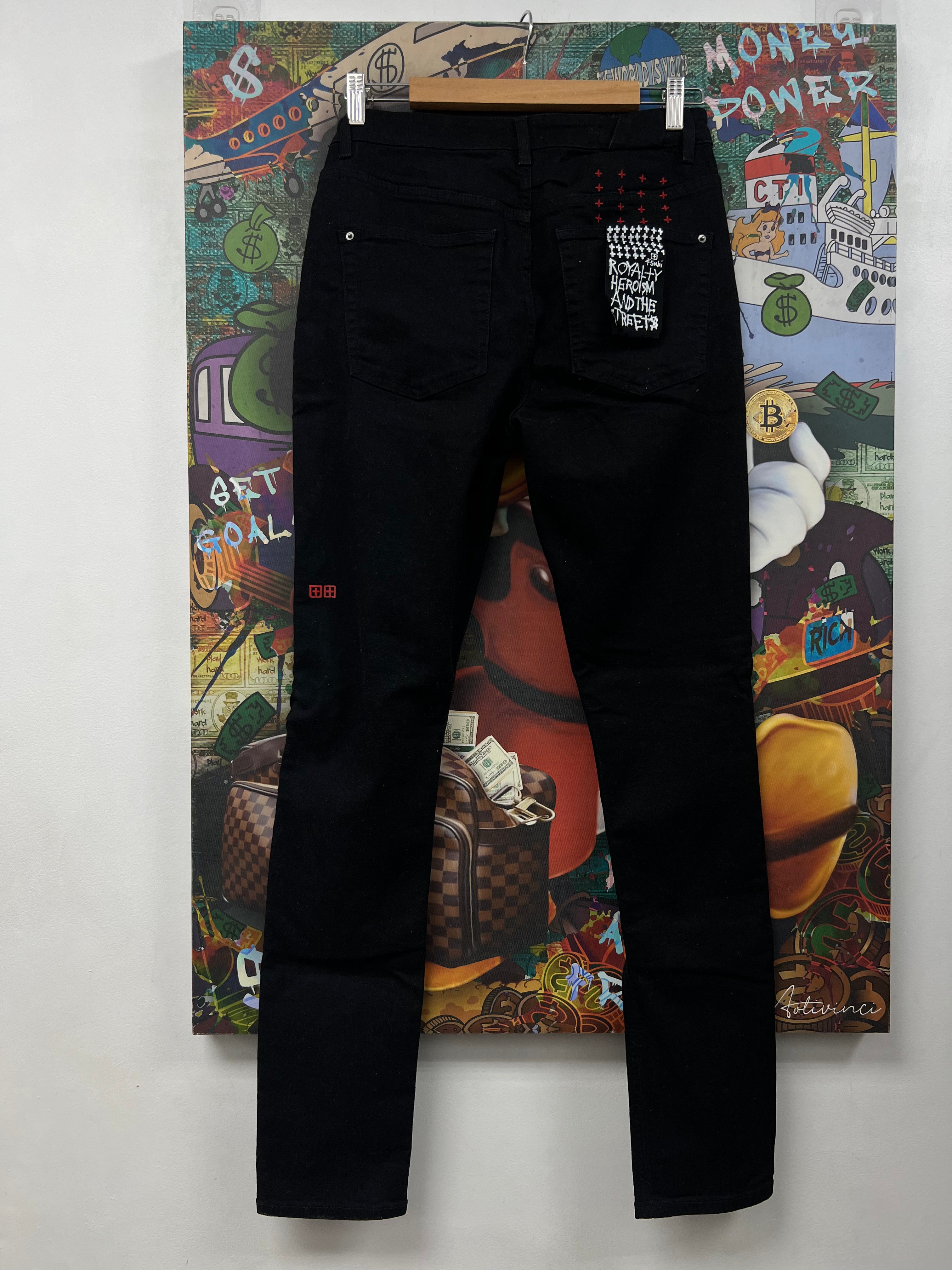 Ksubi Black Red Plain Jeans