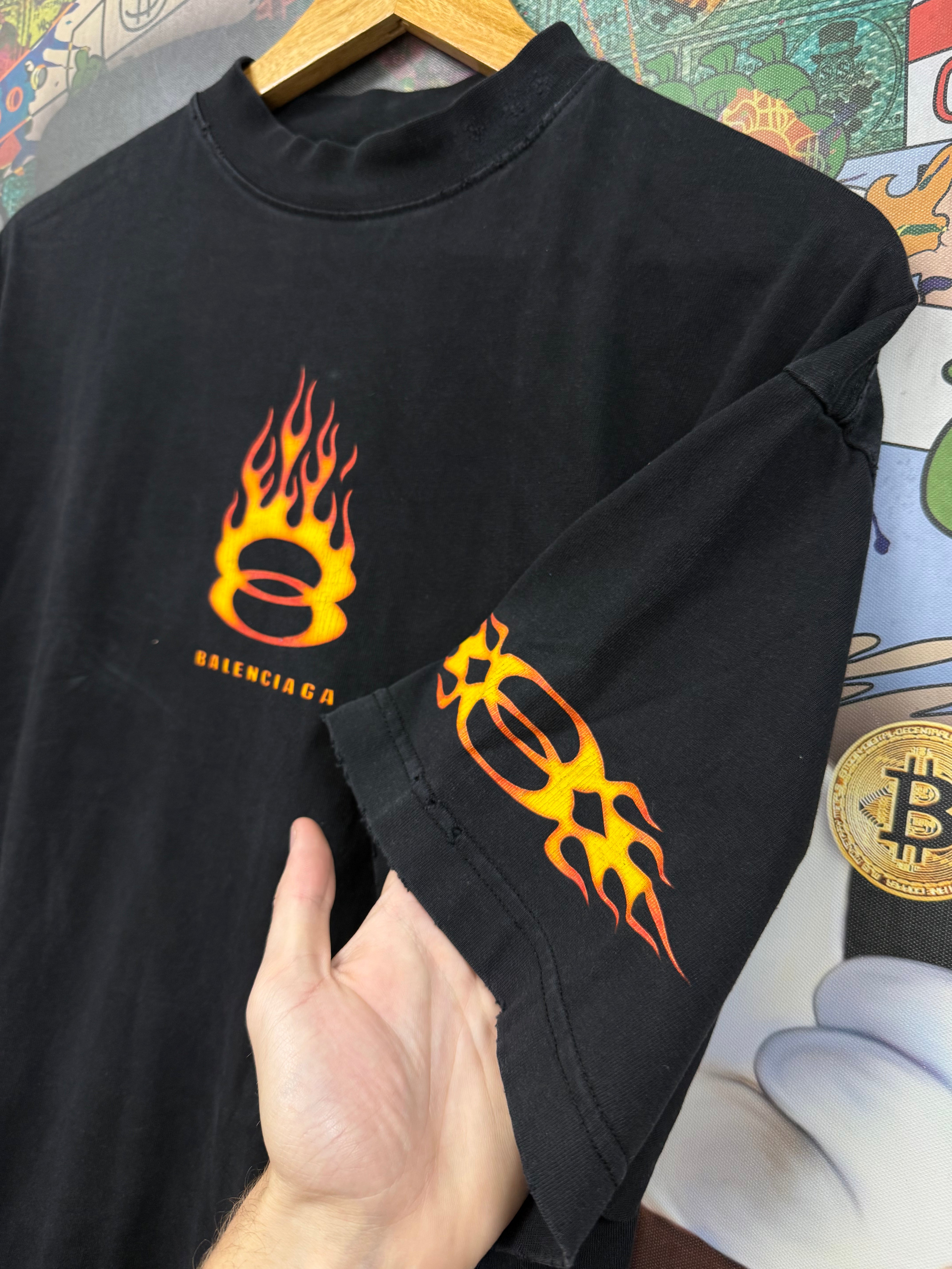 Balenciaga Black Flame Unity Tee