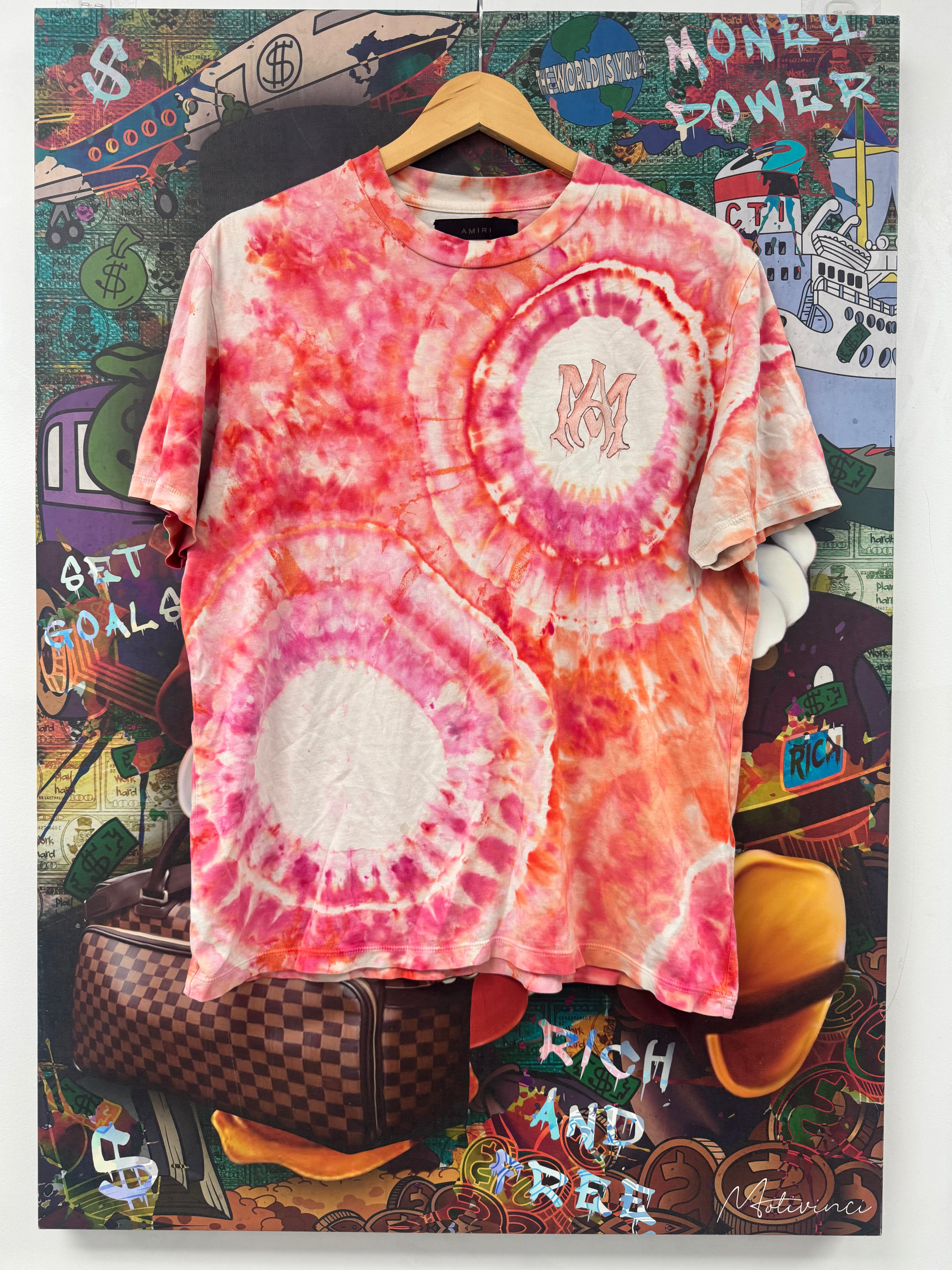 Amiri MA Tie Dye Tee Pink Used Small N/A