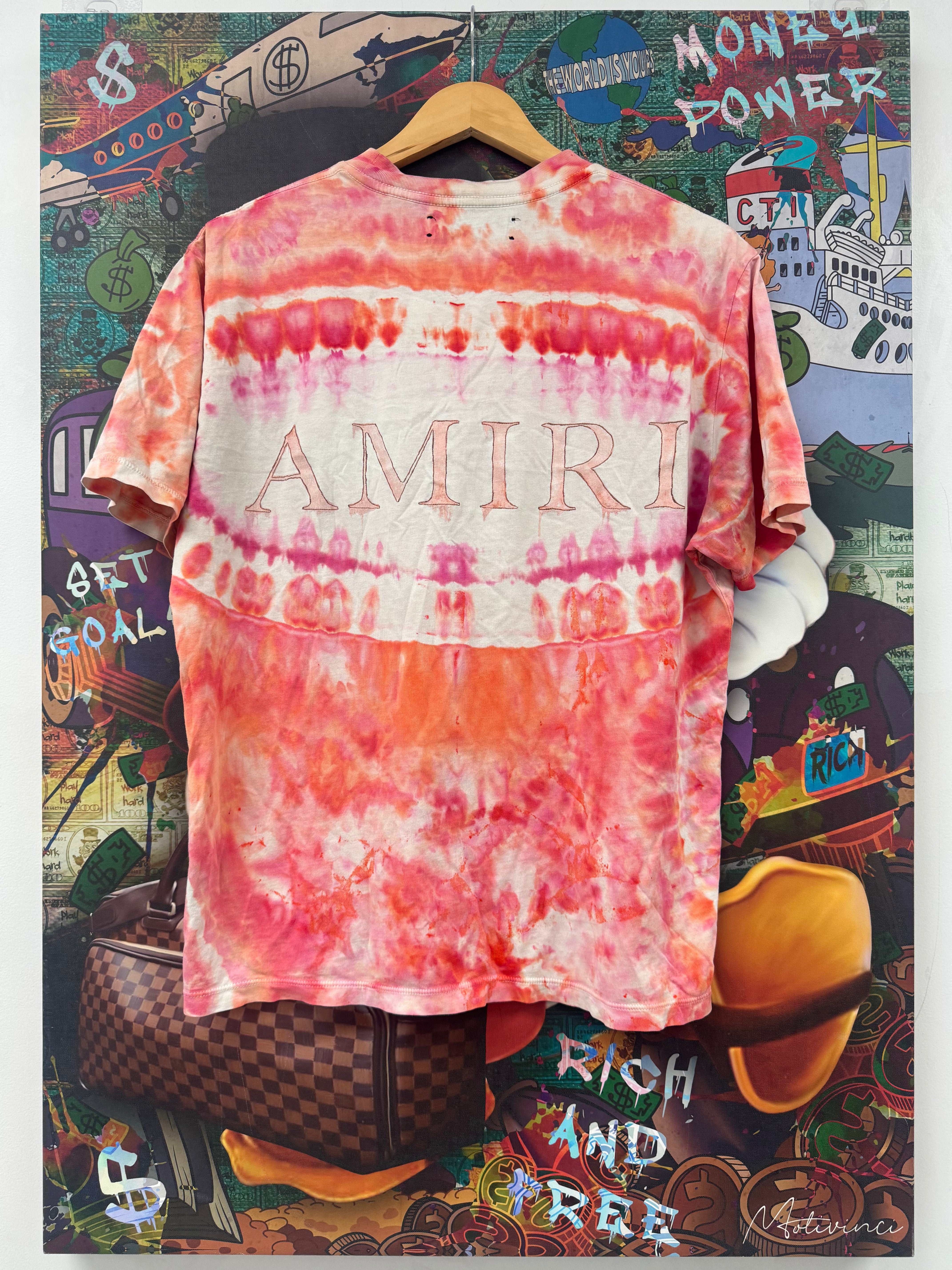 Amiri MA Tie Dye Tee Pink Used Small N/A