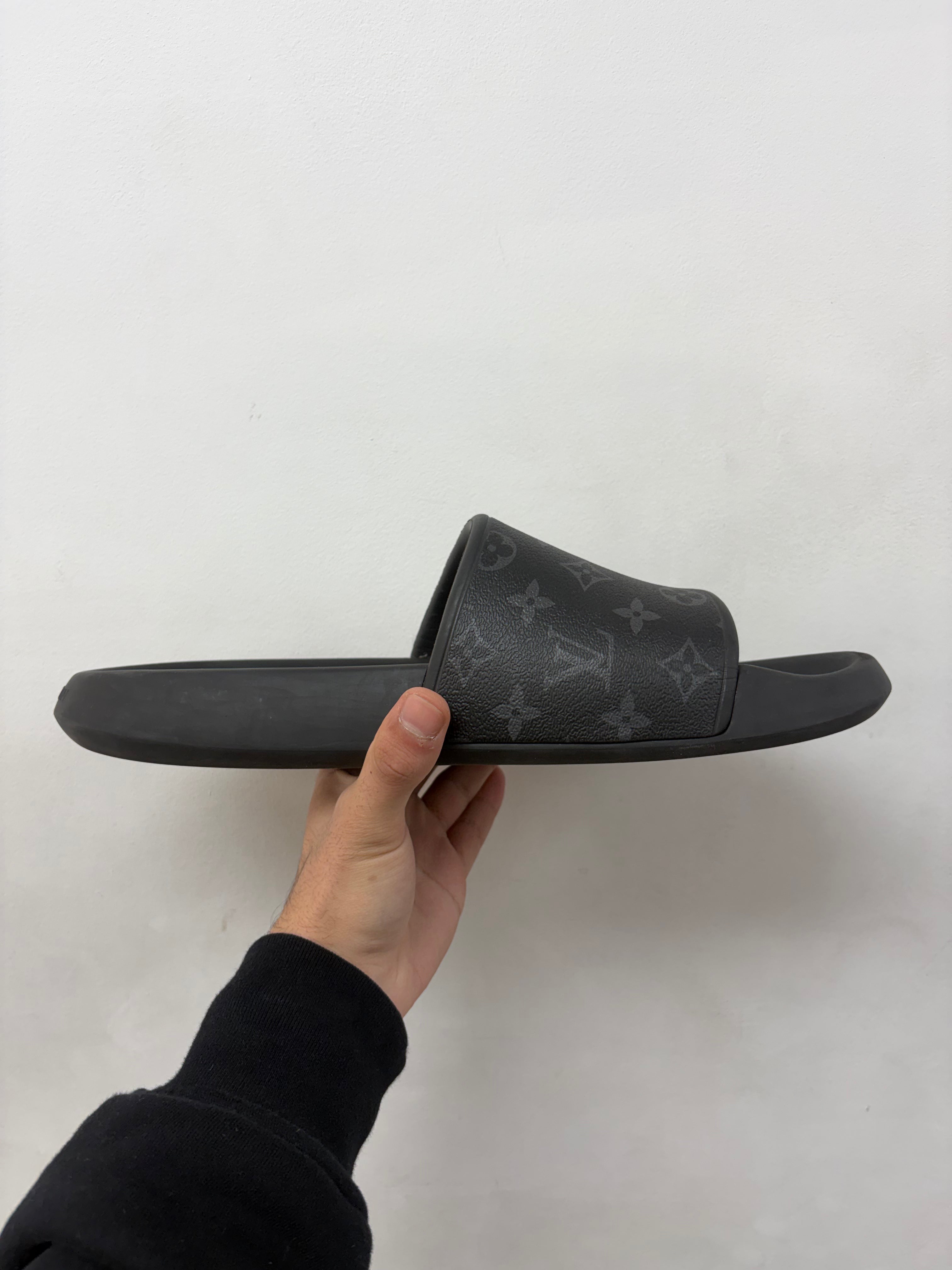 Louis Vuitton Black Monogram Slides