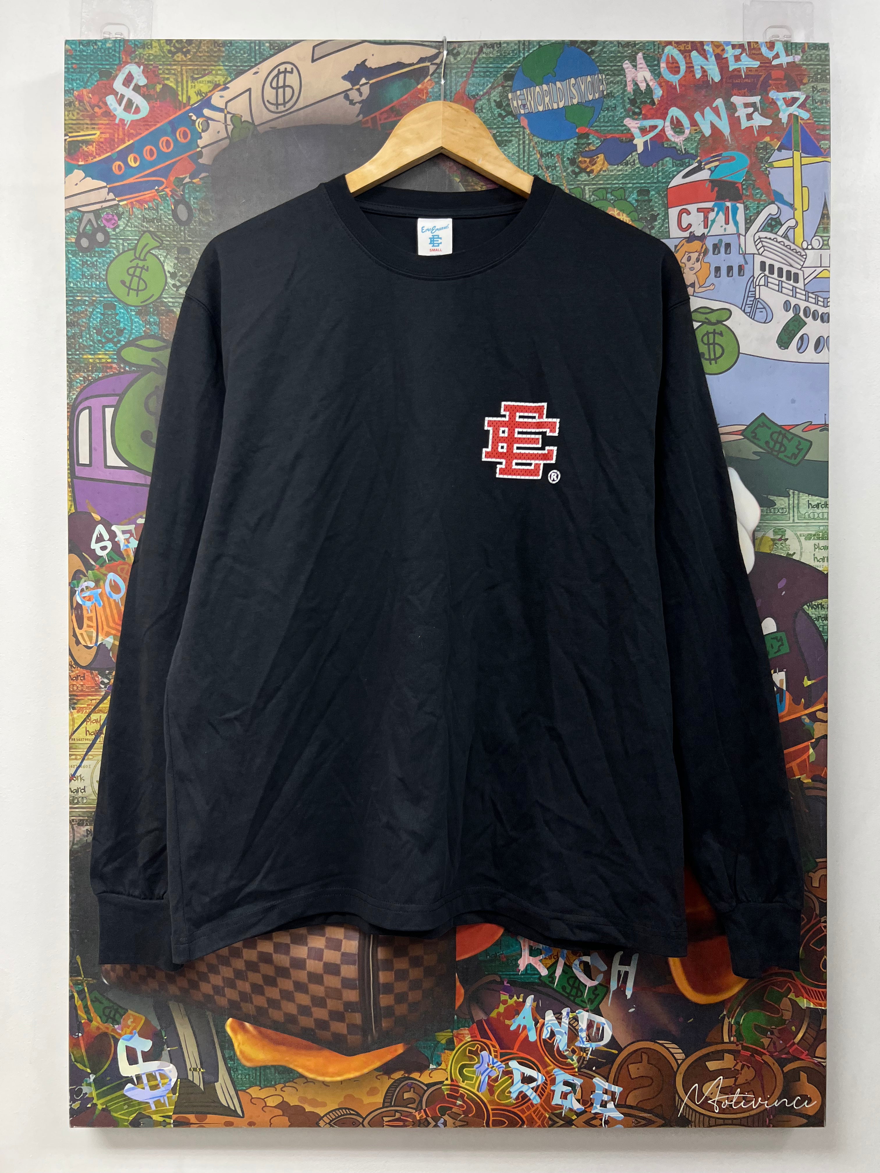 Eric Emanuel Black Red Mesh Logo Long Sleeve