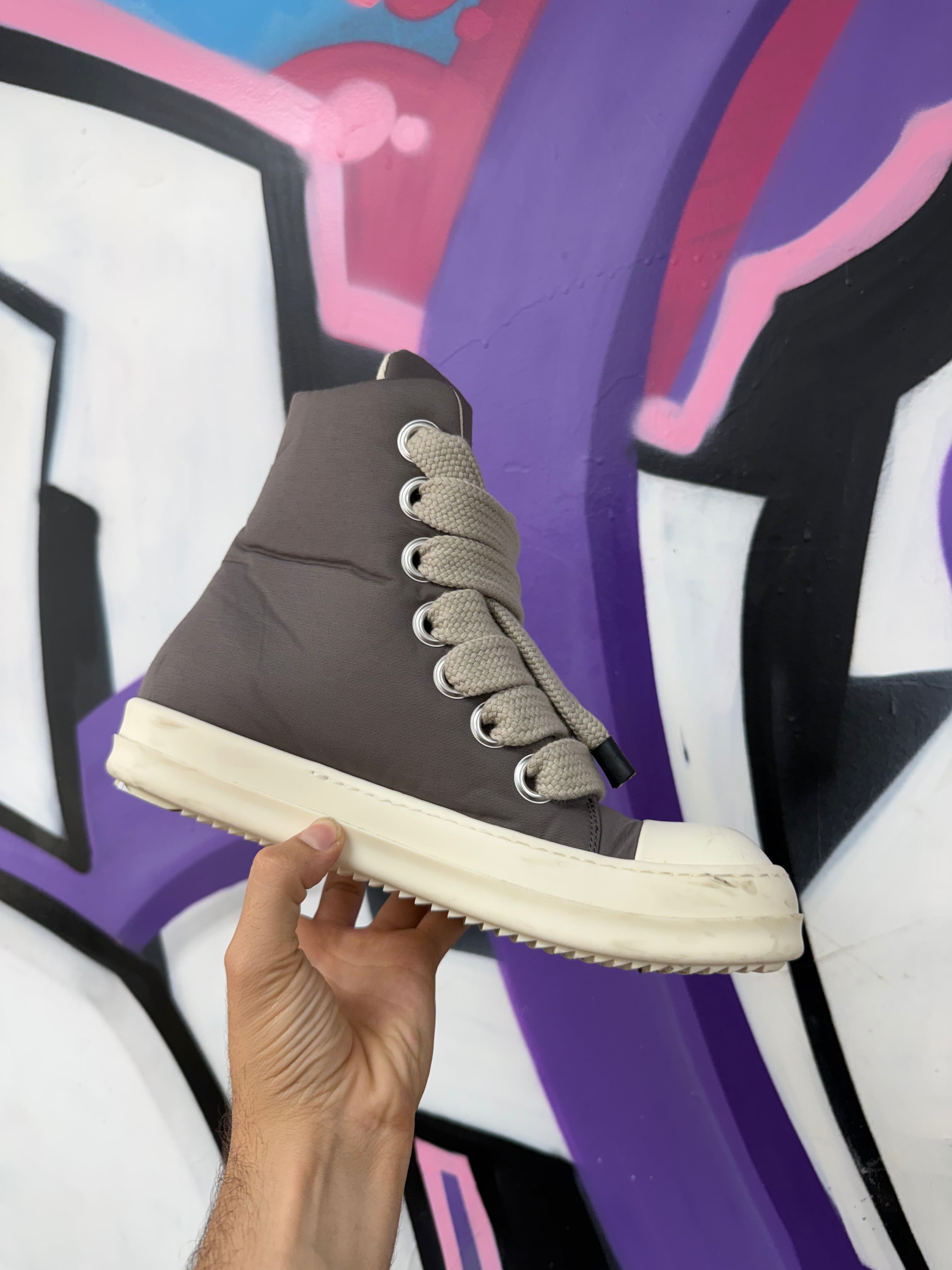 Rick Owens Dust & Milk DRKSHDW Jumbo Lace Ramone High Sneakers