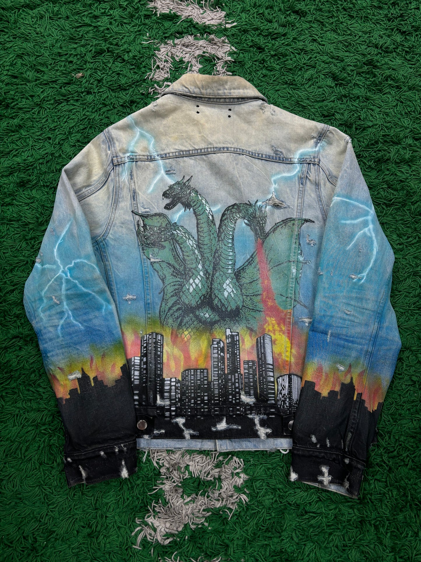 Amiri Jean Jacket Dragon City  Used Large