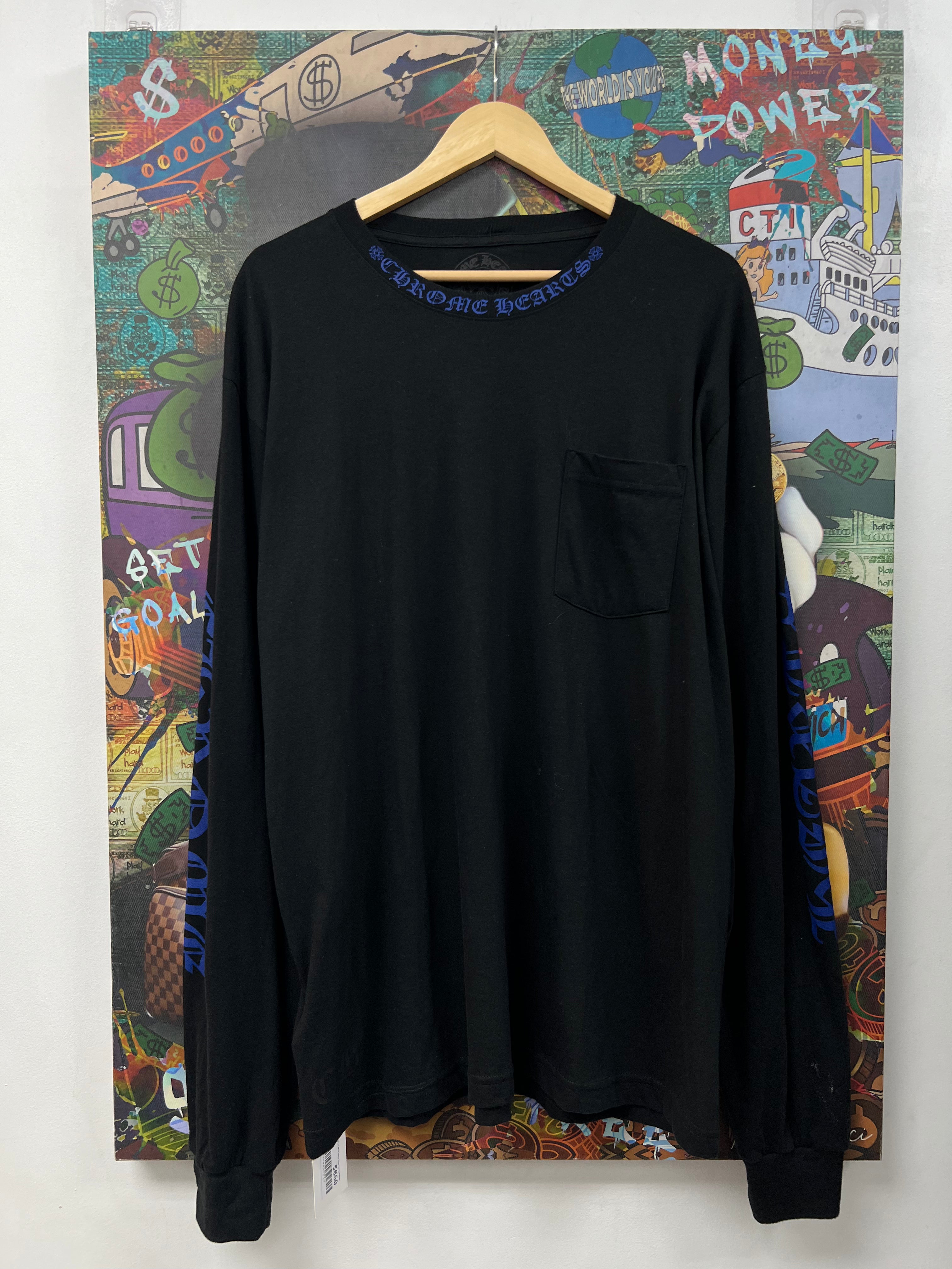 Chrome Hearts Black Blue Neck Logo Long Sleeve